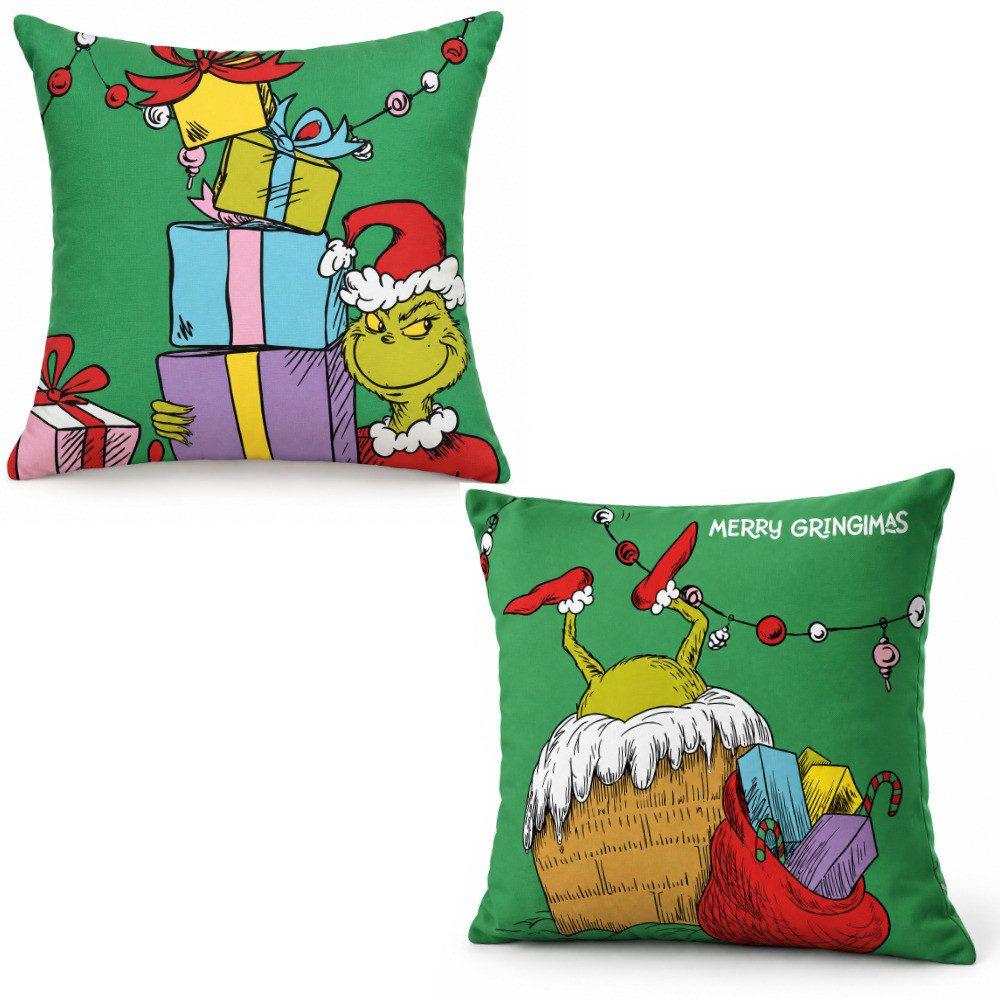 Disney Dekokissen Der Grinch Weihnachten Kissen Dekokissen Cushion 40x40x7 cm