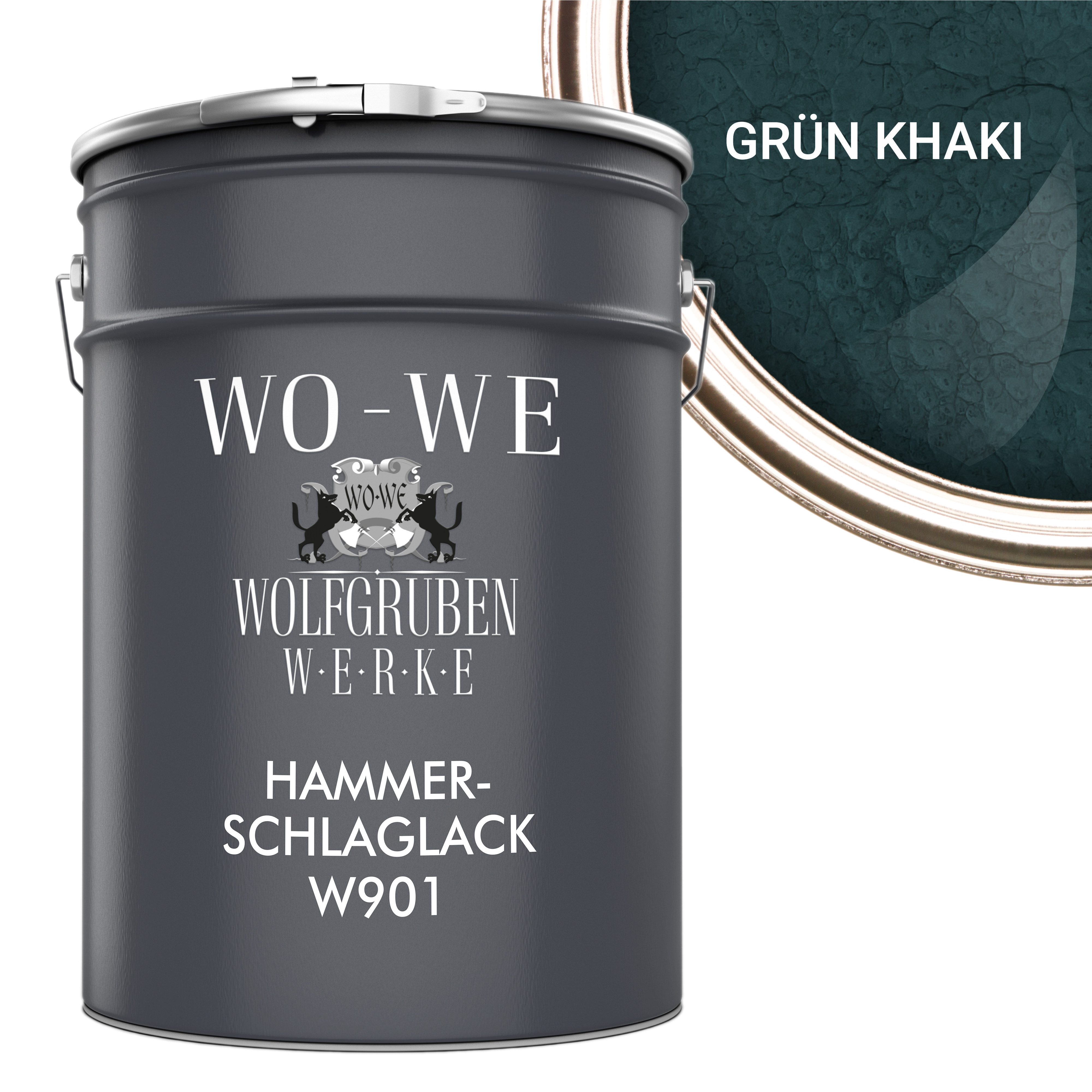 WO-WE Metallschutzlack Hammerschlaglack Hammerschlag Effektlack W901, 1-5L, Glänzend