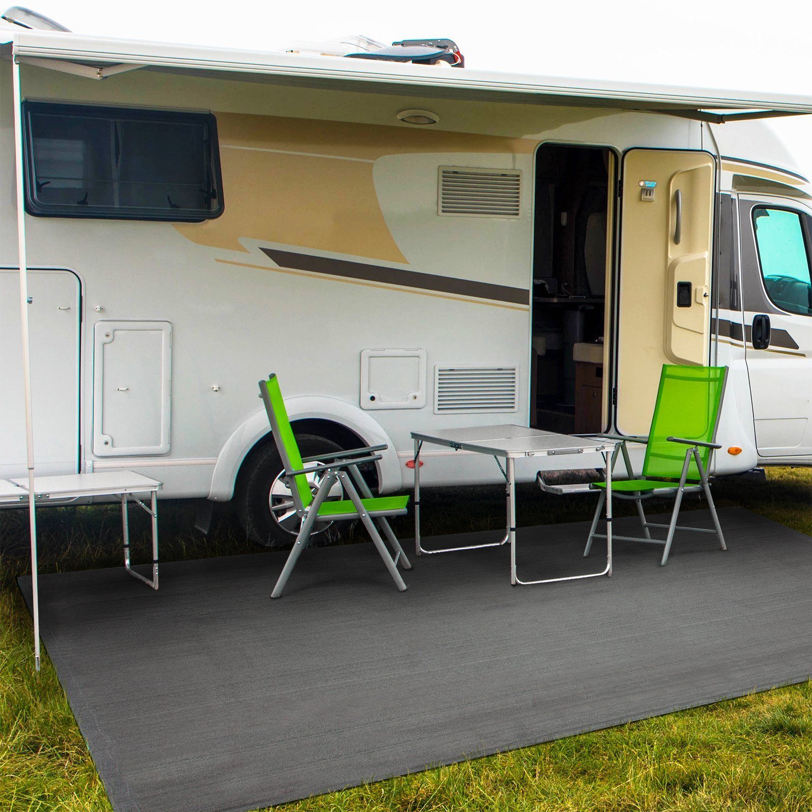 Outdoorteppich Vorzeltteppich Camping, Zeltteppich, 4 Größen, 100% HDPE gefertigt