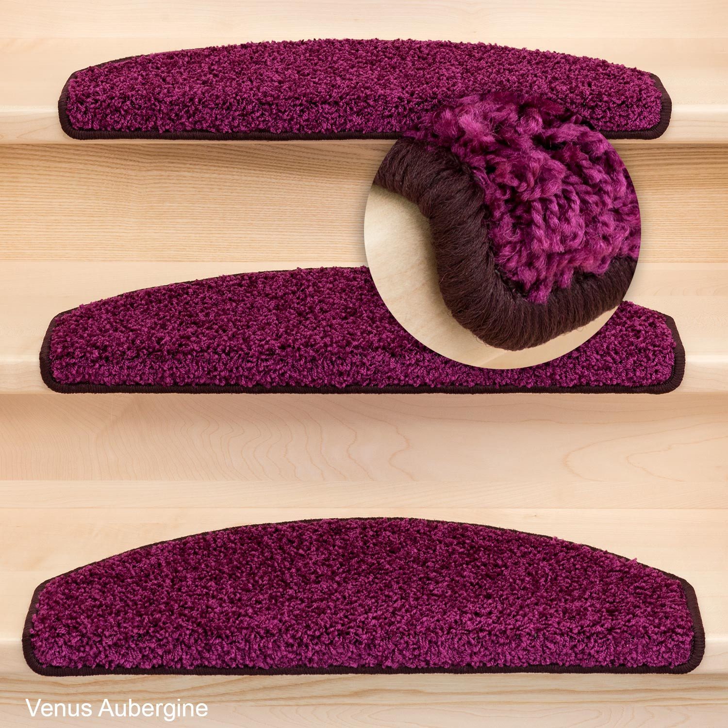 Metzker® Stufenmatte Stufenmatten Shaggy Venus Halbrund Einzeln und SparSet günstig online kaufen