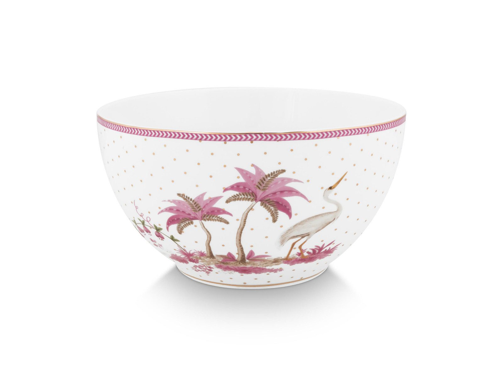 PiP Studio Schale Jolie Dots Gold Pink Bowl 18cm, Porzellan, (Schüsseln & Schalen)