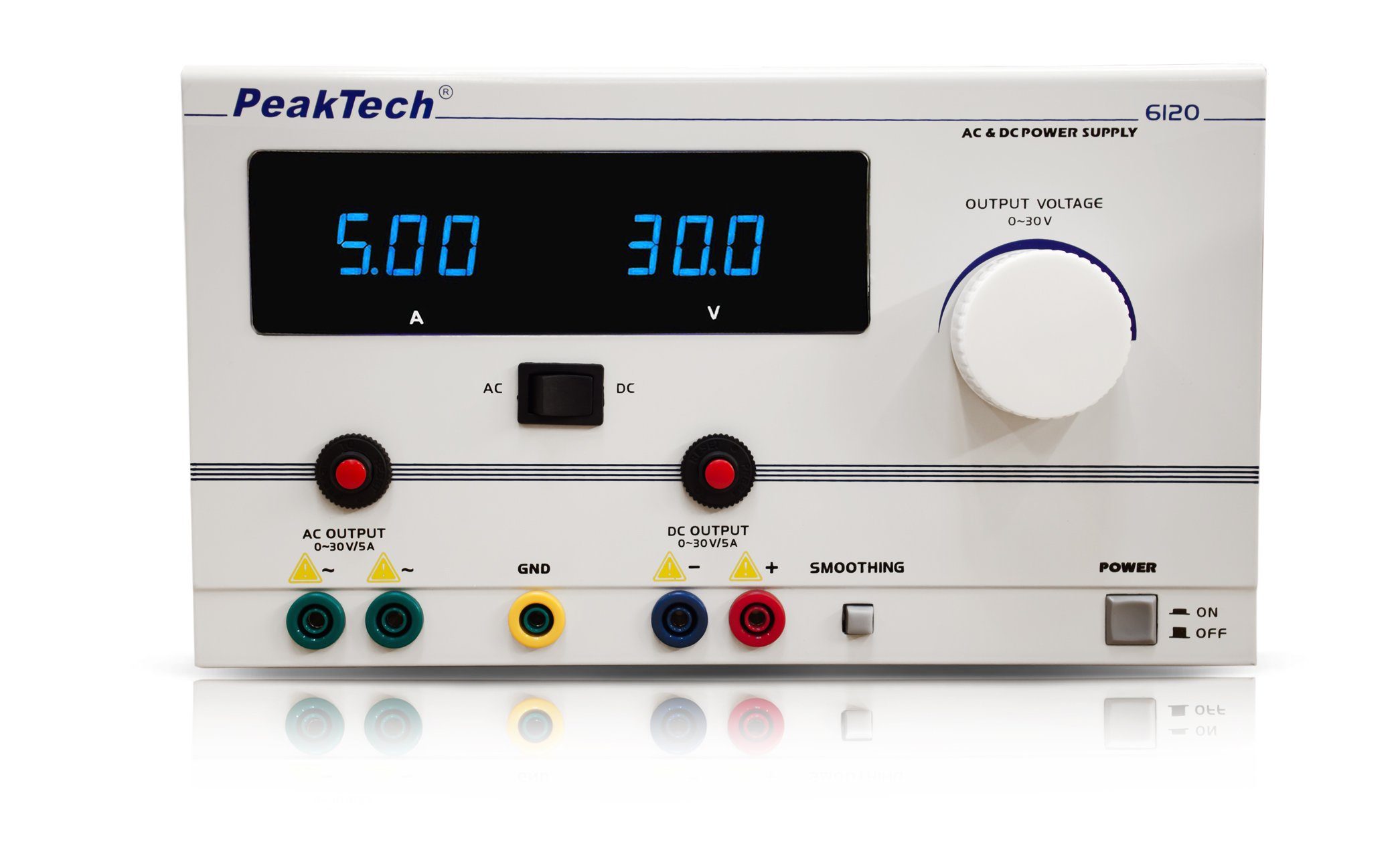 PeakTech 6120: AC/DC Labornetzgerät ~ 0 - 30V / 5 A Labor-Netzteil