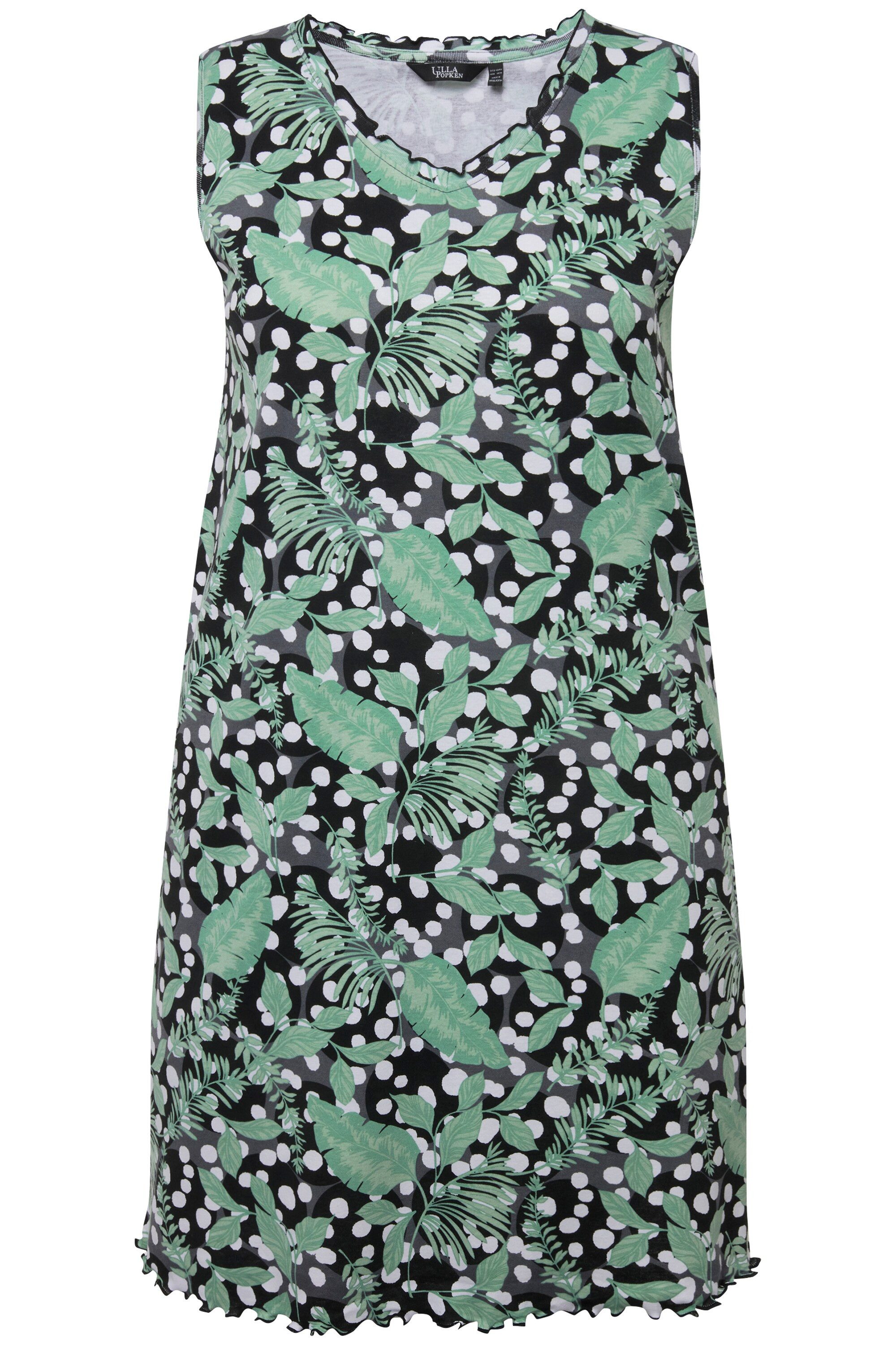 Ulla Popken Midikleid Jerseykleid Rippjersey A-Linie V-Ausschnitt günstig online kaufen