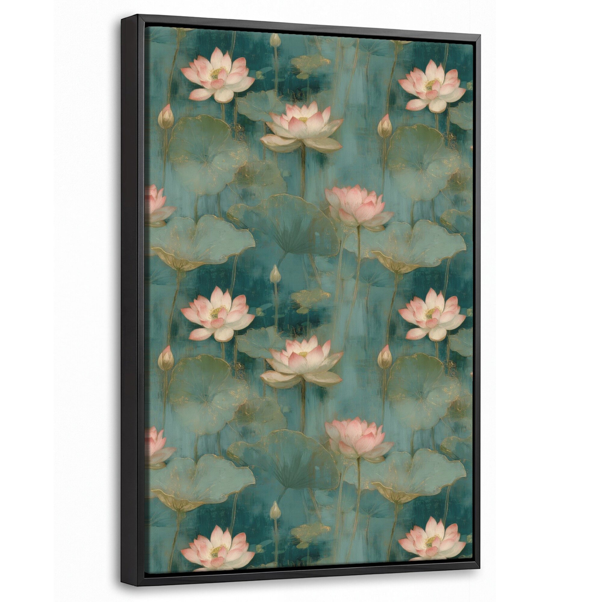 OneMillionCanvasses® Leinwandbild mit Rahmen - Botanisch - Blumen - Rosa, Fotodruck (1 St), Deko für Wohnzimmer Schlafzimmer Küche 20x30cm