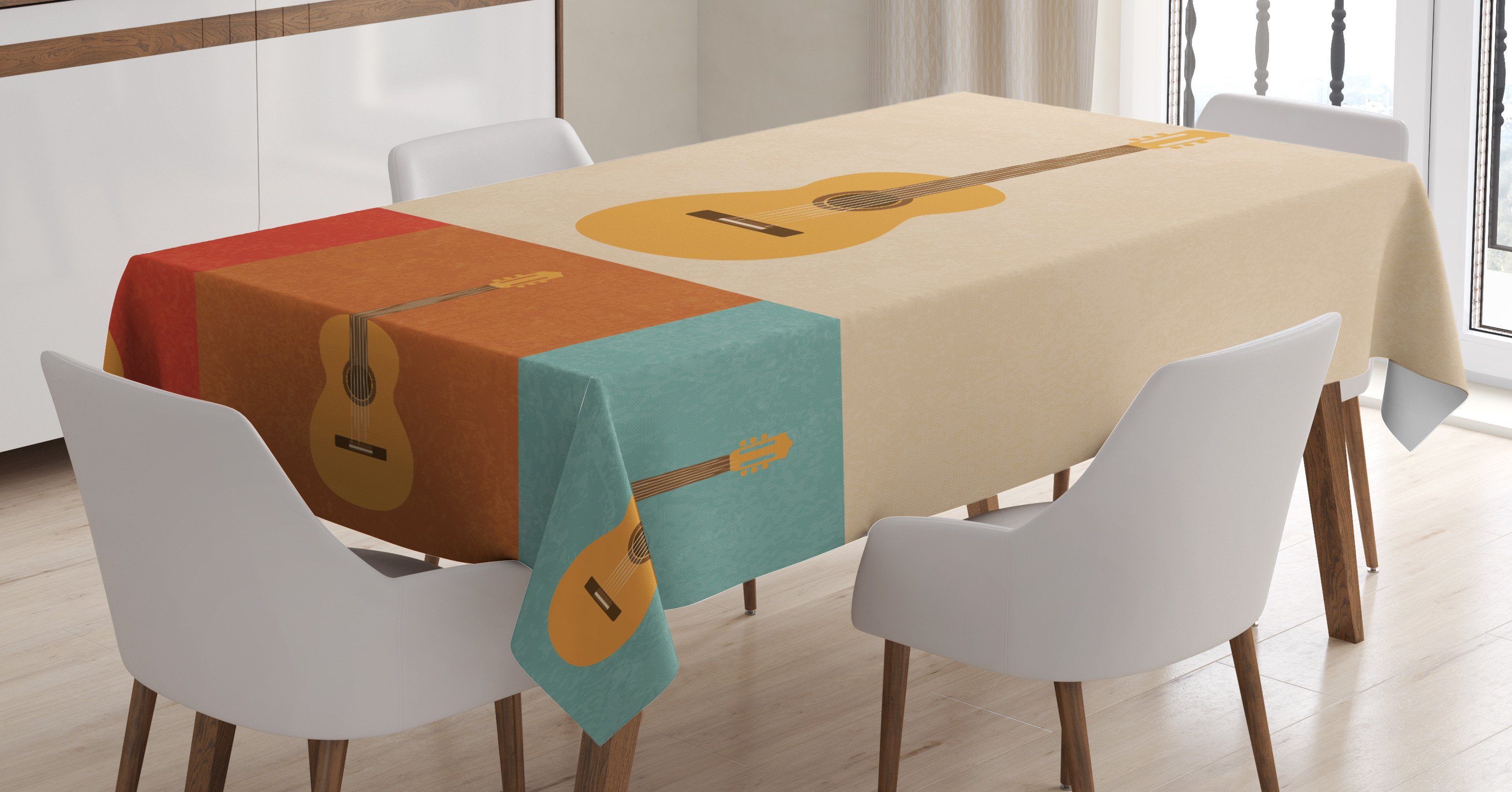 Akustische Retro Farben, Abakuhaus geeignet Klare den Tischdecke Für Gitarre Gitarren Waschbar Außen Bereich Farbfest