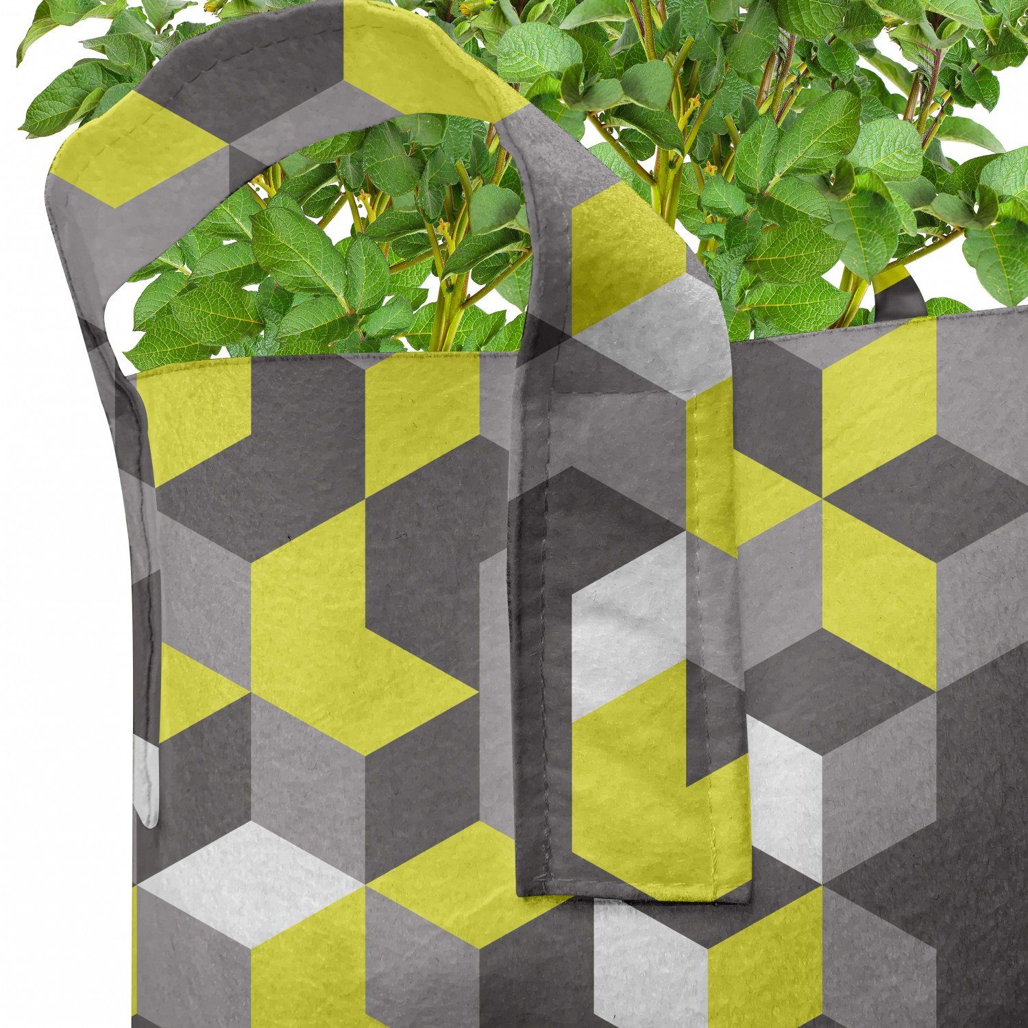 Abakuhaus Pflanzkübel hochleistungsfähig Stofftöpfe mit Cubes für Pflanzen, Griffen Box Senfgelb Moderne