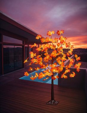 BONETTI LED Baum Weihnachtsdeko, LED fest integriert, Warmweiß, Beleuchteter Deko-Herbstbaum mit Ahornblättern