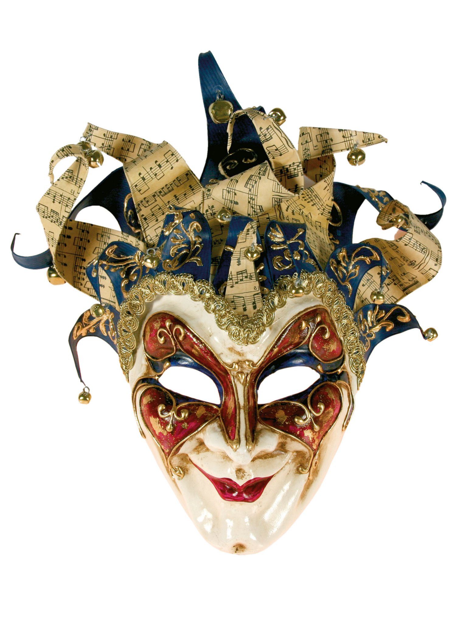 Maskworld Verkleidungsmaske Jolly Grande blu glitter