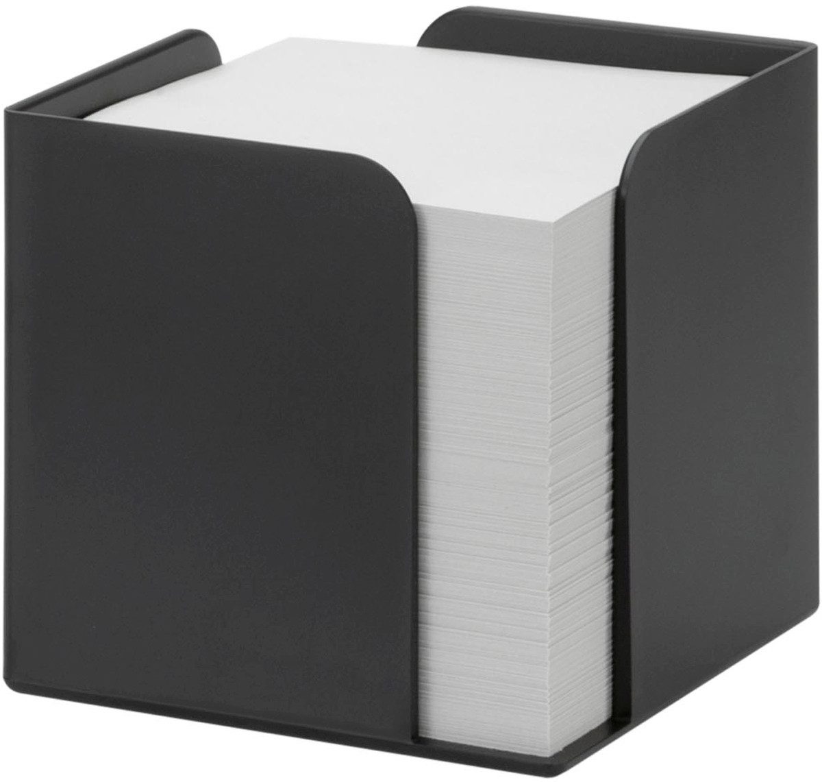 Notizzettel Zettelbox 9,5x9,5x9,5cm gefüllt schwarz