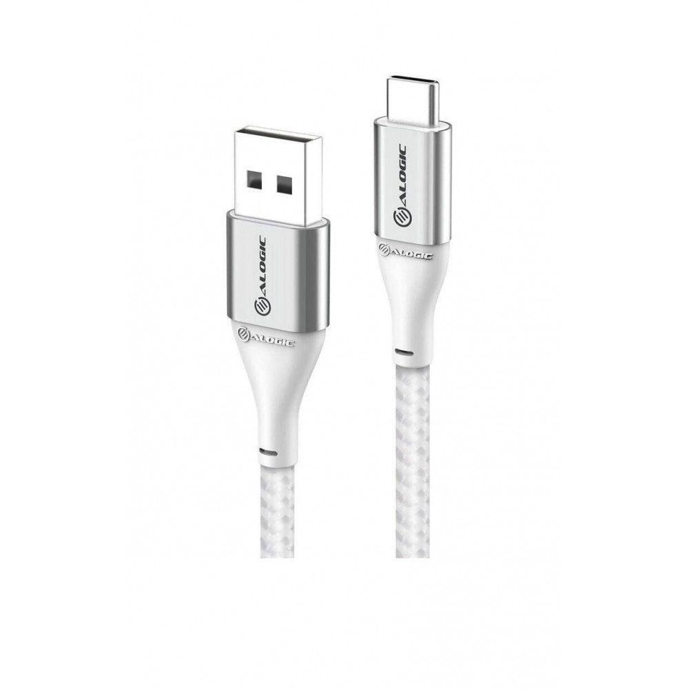 ALOGIC USB-Kabel, USB-C auf USB-A, USB-C auf USB-A, USB-C auf USB-A Anschluss, 30cm Kabellänge, Silbernes Design