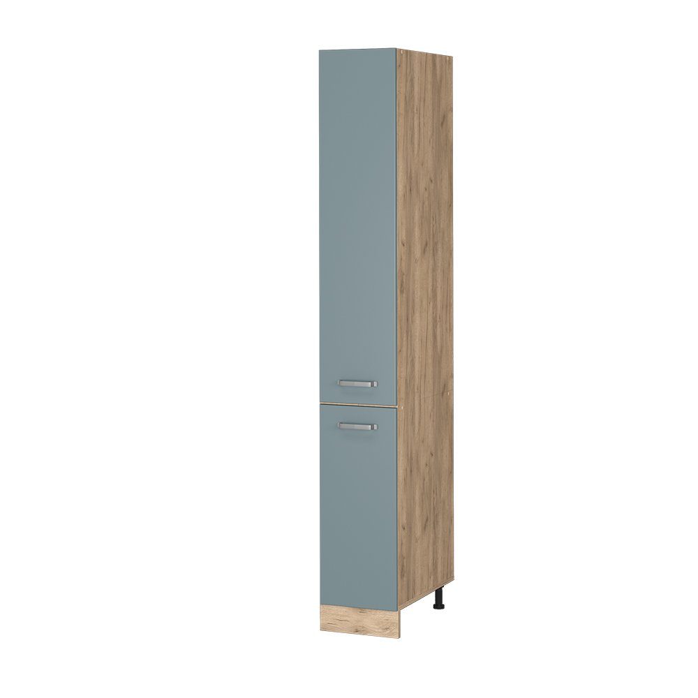 Vicco Hochschrank R-Line, Blau-Grau/Goldkraft Eiche, 30 günstig online kaufen