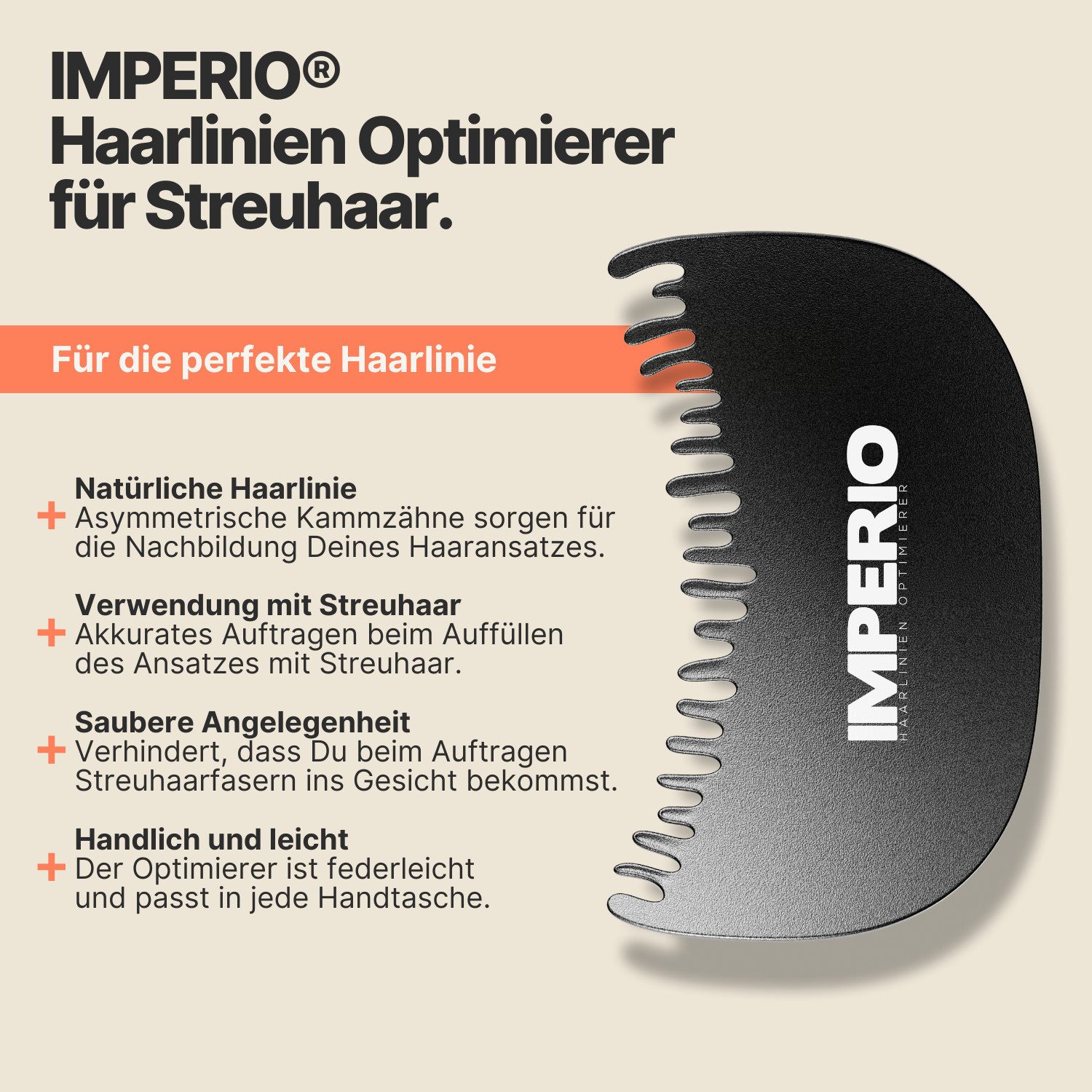 IMPERIO Haarstyling-Set Haarlinien Optimierer - Schablone für eine saubere Haarlinie & Stirn, 1-tlg.