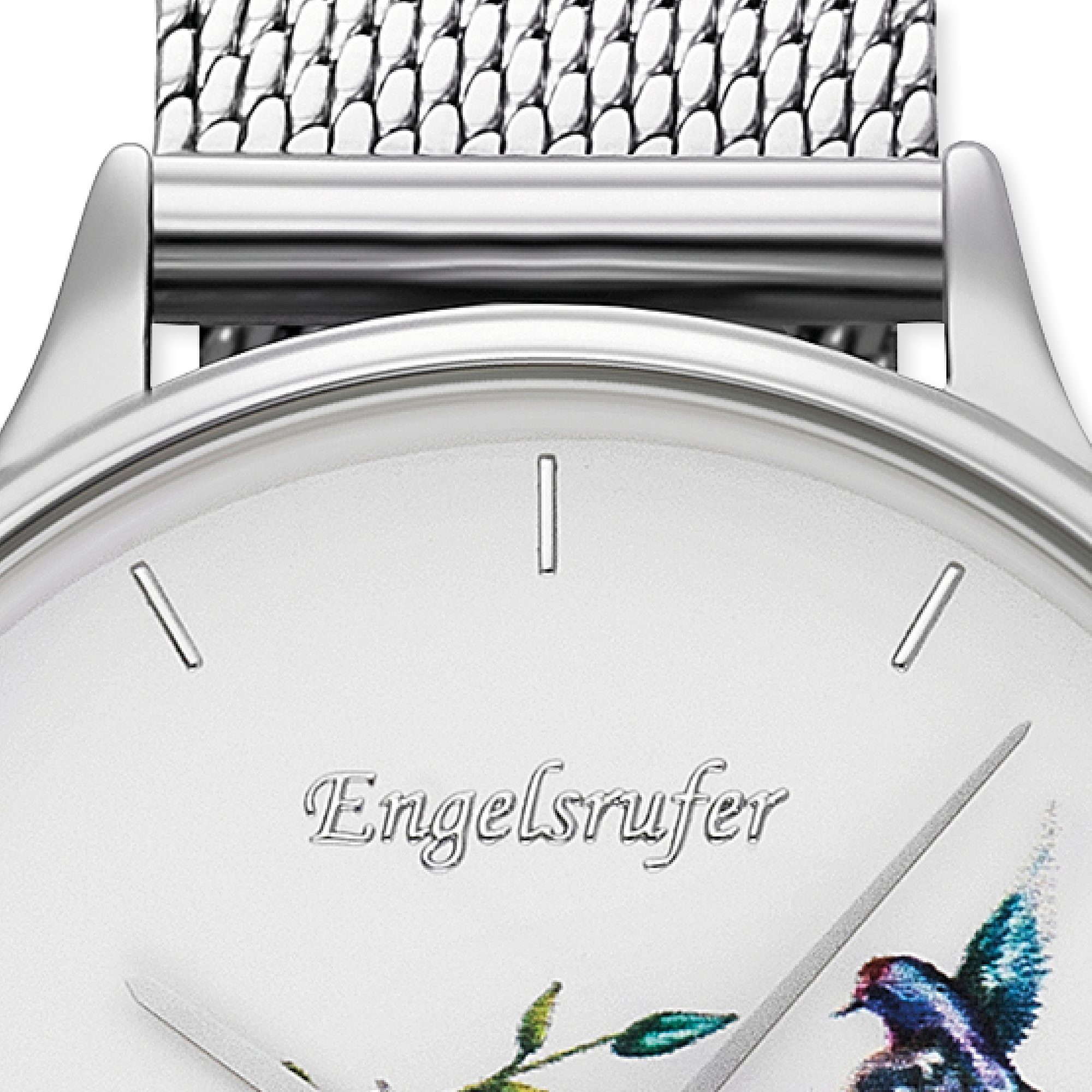 Engelsrufer Quarzuhr Flower ERWA-FLOWER1-MS-MS, Armbanduhr, Damenuhr, Edelstahlarmband, analog