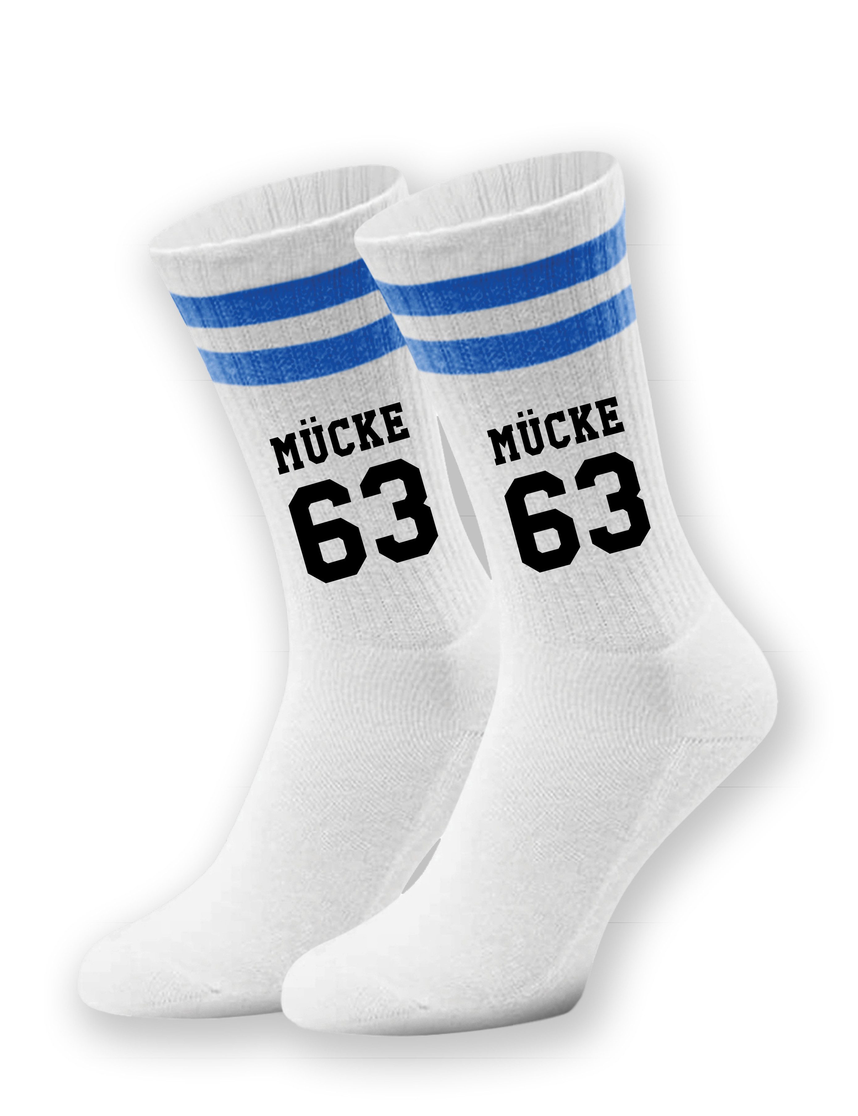 Tennissocken Unisex Socken "Mücke 63" Retro Aufdruck lustig Geschenk Statement
