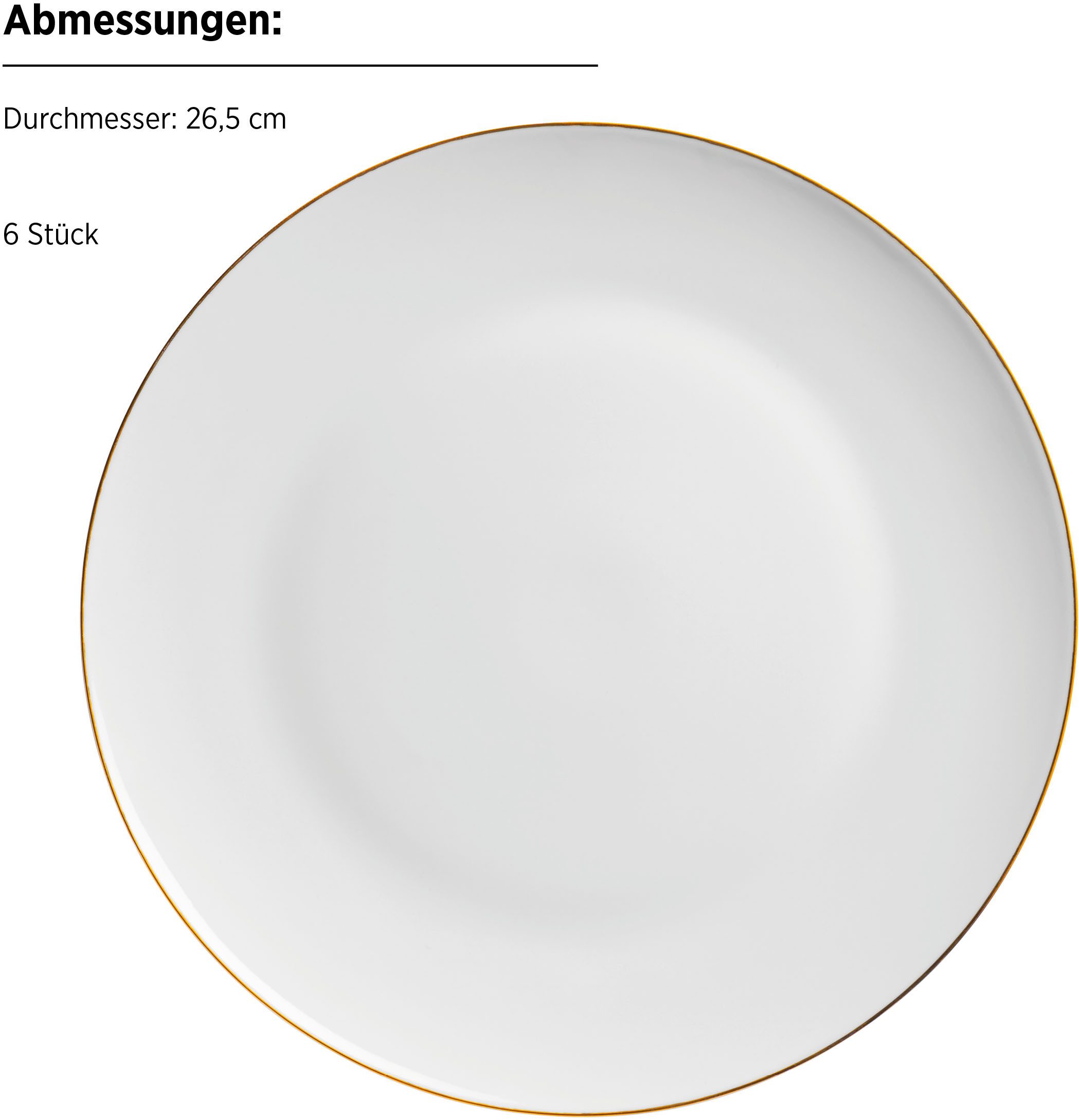 MÄSER Tafelservice Felise (12-tlg), 6 Personen, Porzellan, Teller Set, mit modernem Touch, mikrowellen- und spülmaschinengeeignet – Bild 2 von 3