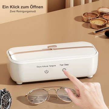 OKWISH Ultraschallreiniger Ultraschallreinigungsgerät Ultraschall Ultraschallgerät 45000Hz 350ML, Brillenreiniger für Brillen Schmuck Uhren Zahnprothesen Ringe Münze ..