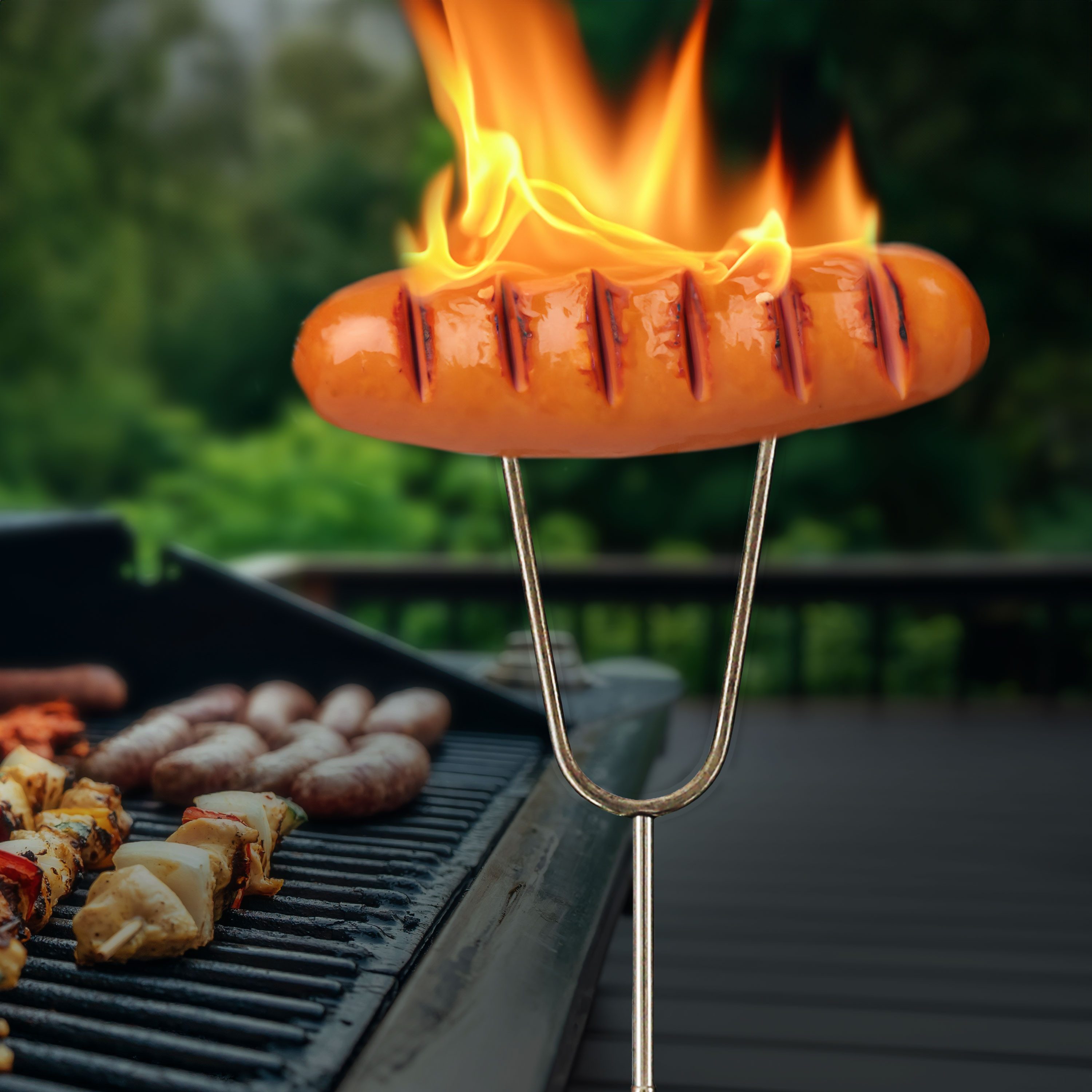 CEPEWA Grillbesteck-Set Grillspieß Teleskop 25er Set Edelstahl 7,5x25x1,5cm 24bis73cm Gabel