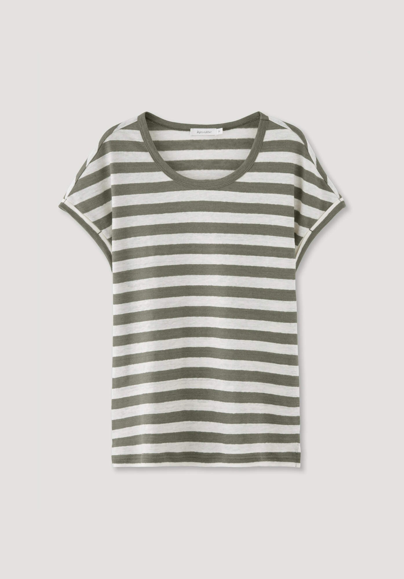 Hessnatur T-Shirt Regular aus reinem Leinen (1-tlg)