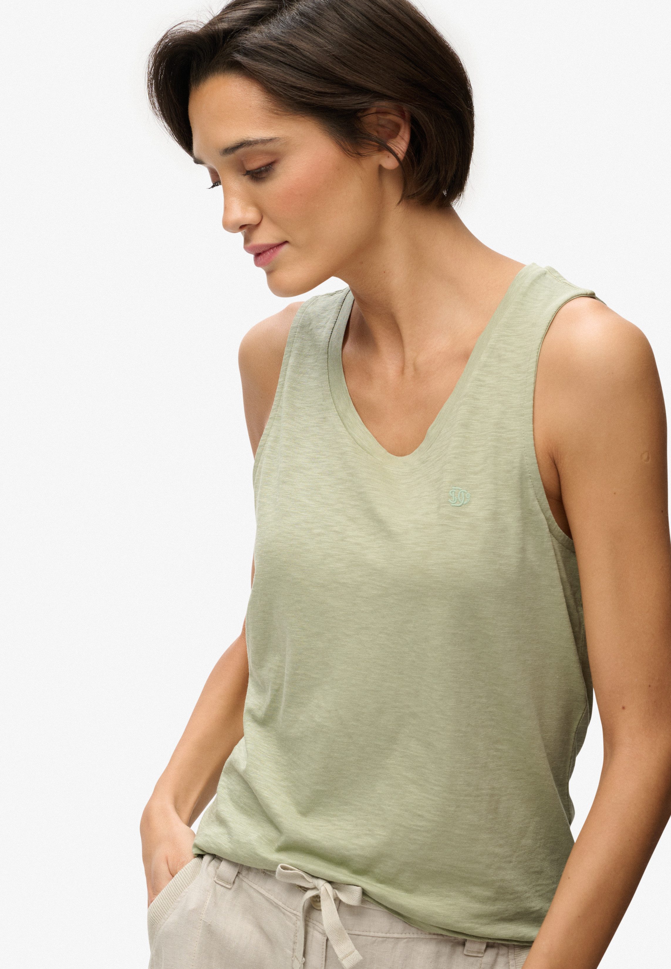 Superdry Tanktop SCOOP NECK TANK Baumwollmischung, regular fit