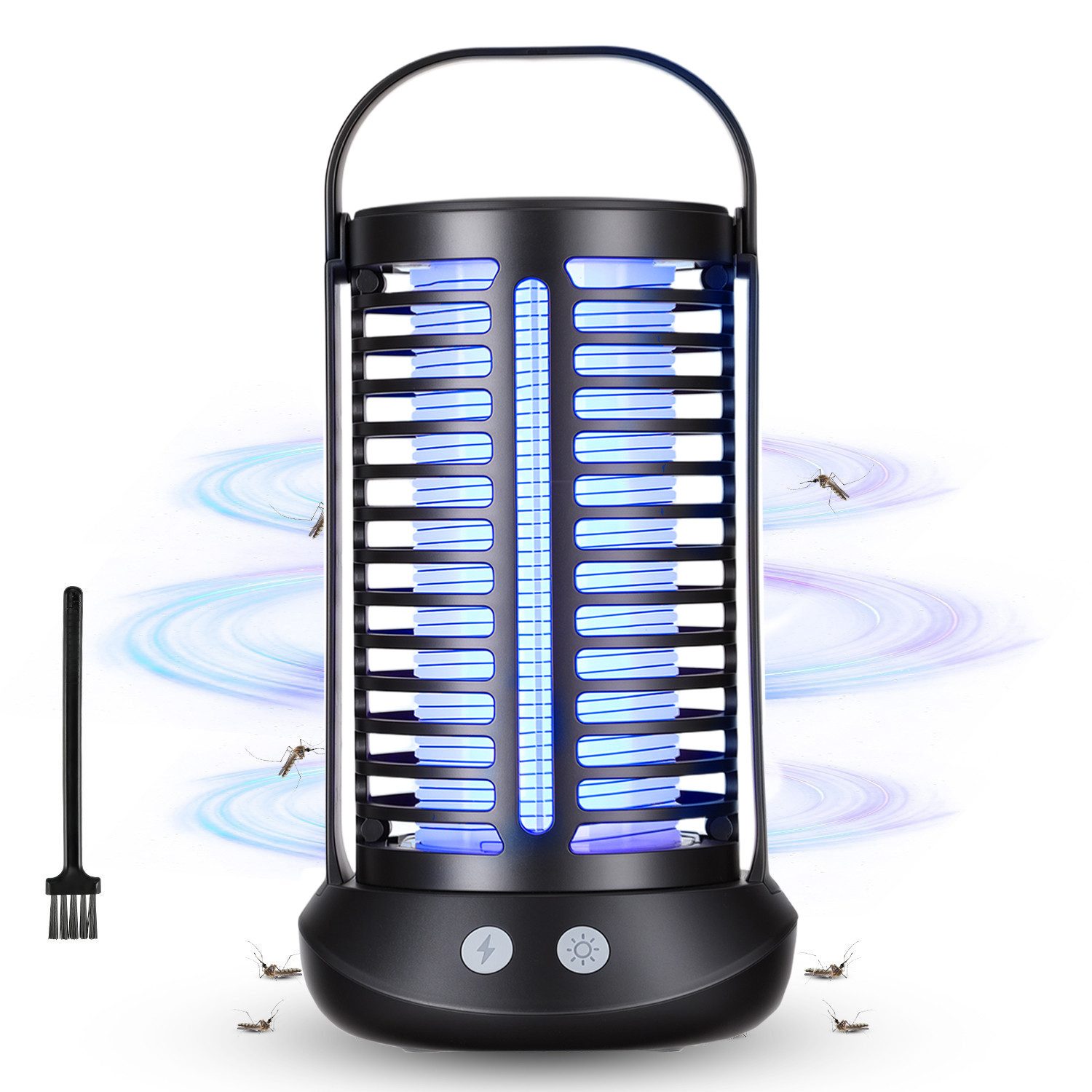 oyajia Ultraschall-Tierabwehr Insektenvernichter Mückenlampe UV-Lampe Insektenfalle mit 4000mAh-Akku, Mückenlampe Elektrisch, 360° Schutz & Leicht zu Reinigen