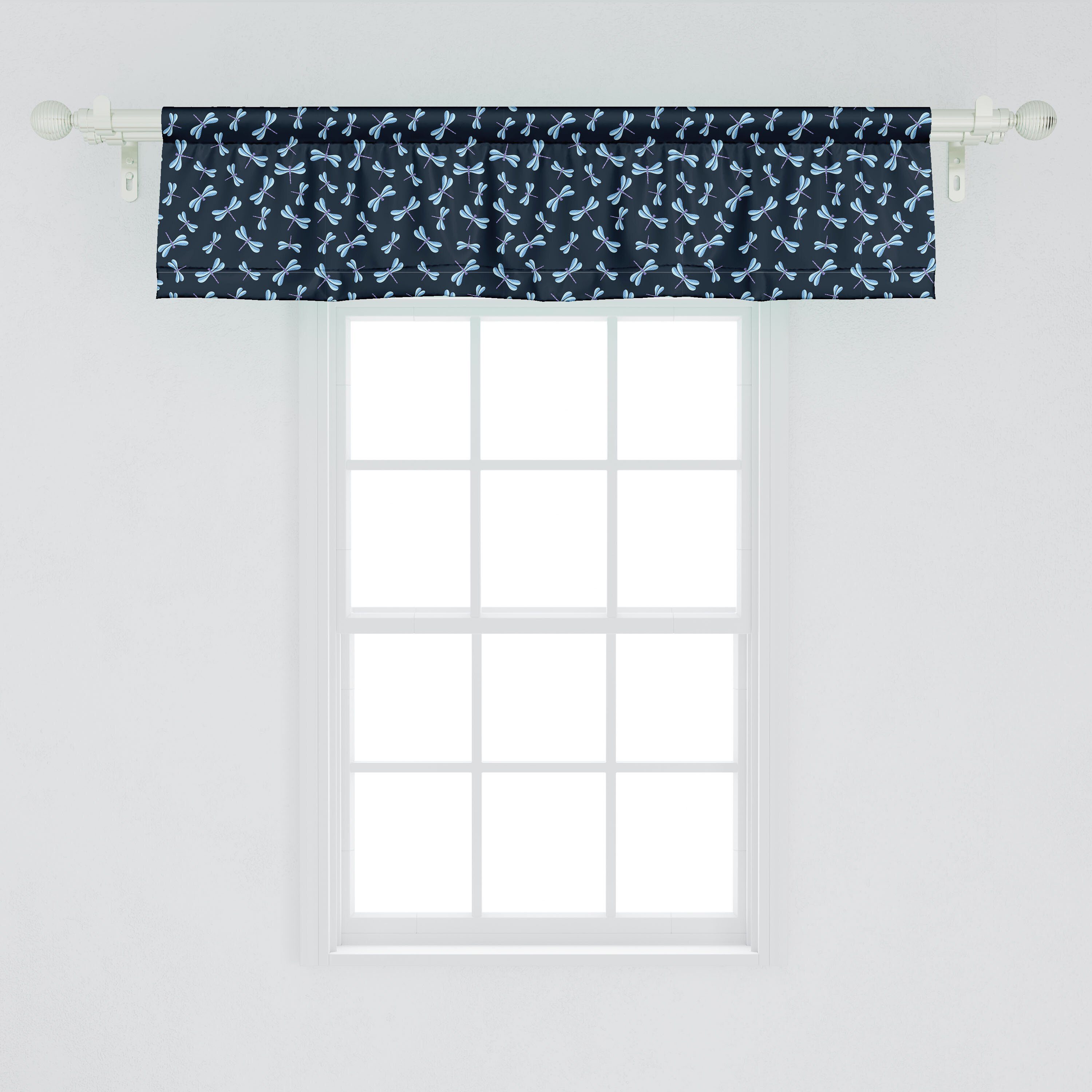 Libelle Scheibengardine für Dekor Küche Illustration Volant Stangentasche, Microfaser, Vorhang Schlafzimmer mit Abakuhaus, Natur-Kunst