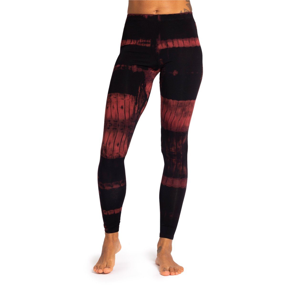 PANASIAM Leggings handgefärbte Unikat Batik Leggings aus natürlicher Viskose Goa Hose im Batik Look Yogaleggings Sporthose Sportleggings lange Leggings lila2