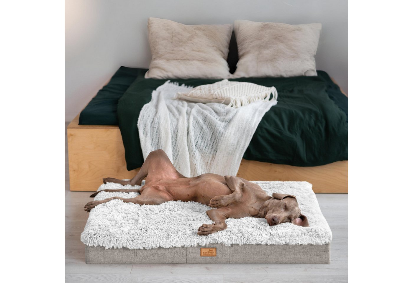 Thumbnail - tierlando® Tierbett Orthopädische Hundematratze PABLO Shaggy ORTHO PLUS