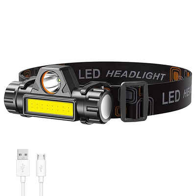 zggzerg LED Stirnlampe Wiederaufladbar Kopflampe IPX4 Wasserdicht (Geeignet für Camping, Joggen und Wandern), Winkel und Kopfband einstellbar