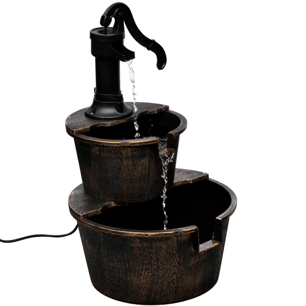 vidaXL Gartenbrunnen Kaskadenbrunnen Handwasserpumpe-Design