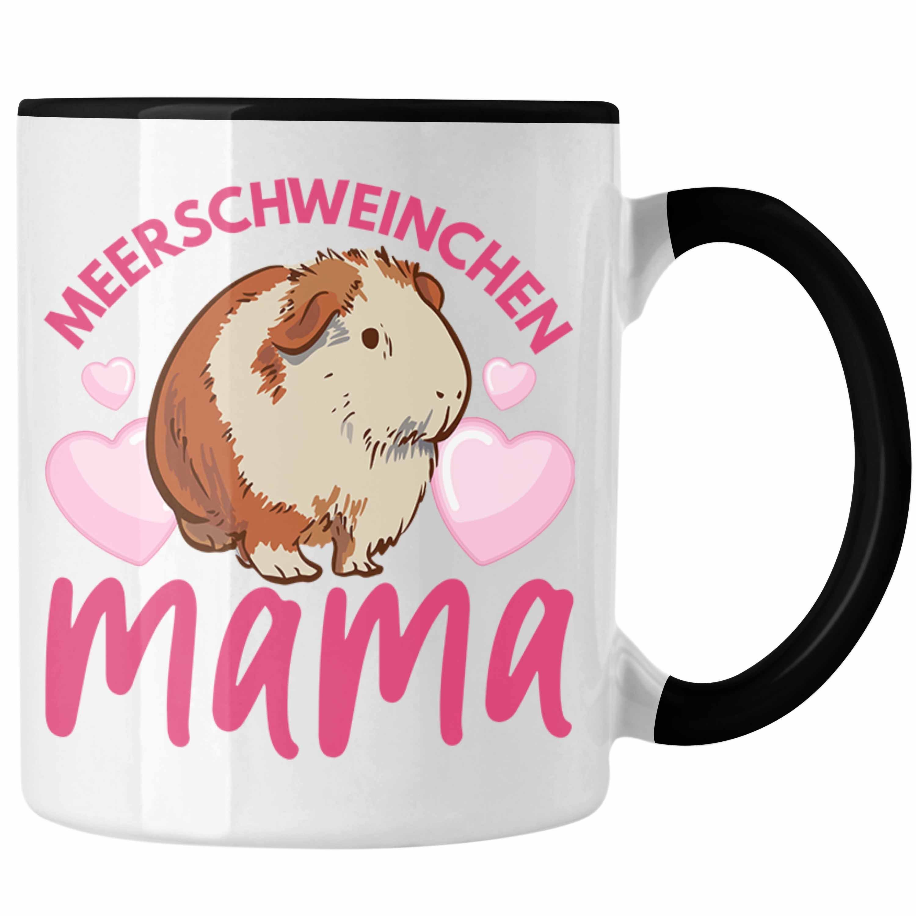Trendation Tasse Trendation - Meerschweinchen Mama Tasse Geschenk Spruch Mädchen Muttertag Schwarz