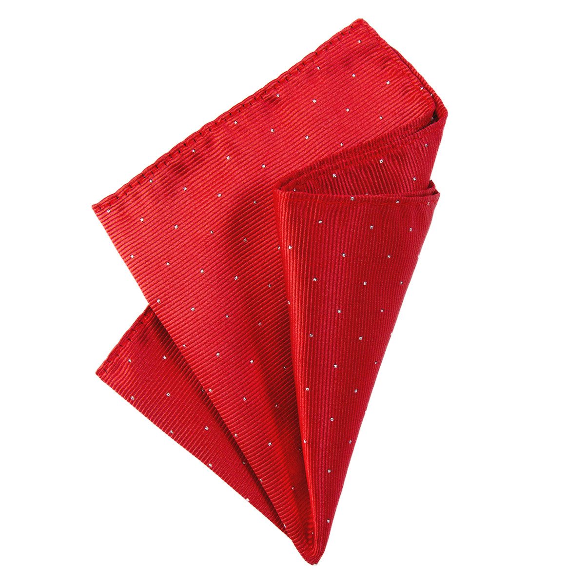 DonDon Einstecktuch DonDon Herren Hanky mit silbernen Punkten, (Packung, 1-St), zum Falten, Seidenlook