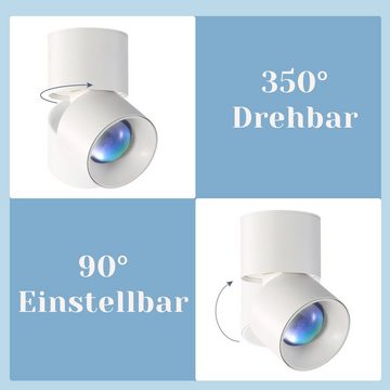 ZMH LED Aufbaustrahler 1 Flammig Deckenspots Weiß - sonnenuntergang Modern Schlafzimmer Flur, ohne Leuchtmittel, 350°Flurlampe Warmweiß Sunset Innen für Wohnzimmer Treppenhaus