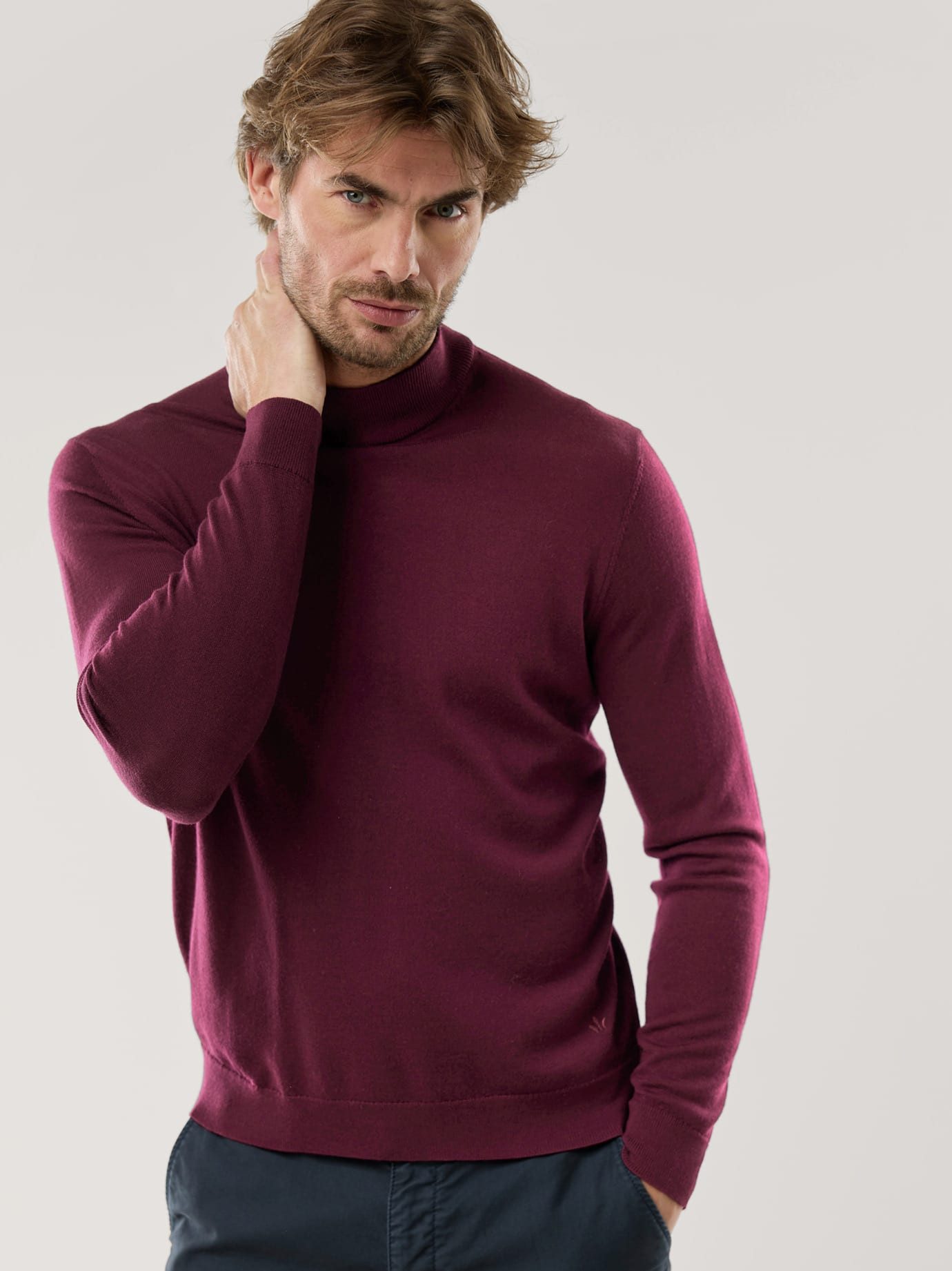 Walbusch Rollkragenpullover Herren Stehbund-Pullover Merino Extrafein Rollkragenpullover Extrafeine Merinowolle, 19,5 Mikron, pflegeleicht & waschmaschinenfest