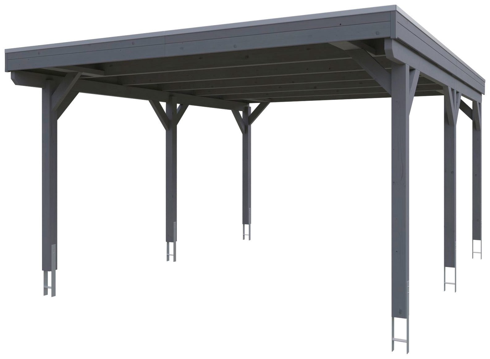 Skanholz Einzelcarport Einfahrtshöhe, cm, cm Aluminiumdach BxT: 427x554 Grunewald, 395 mit