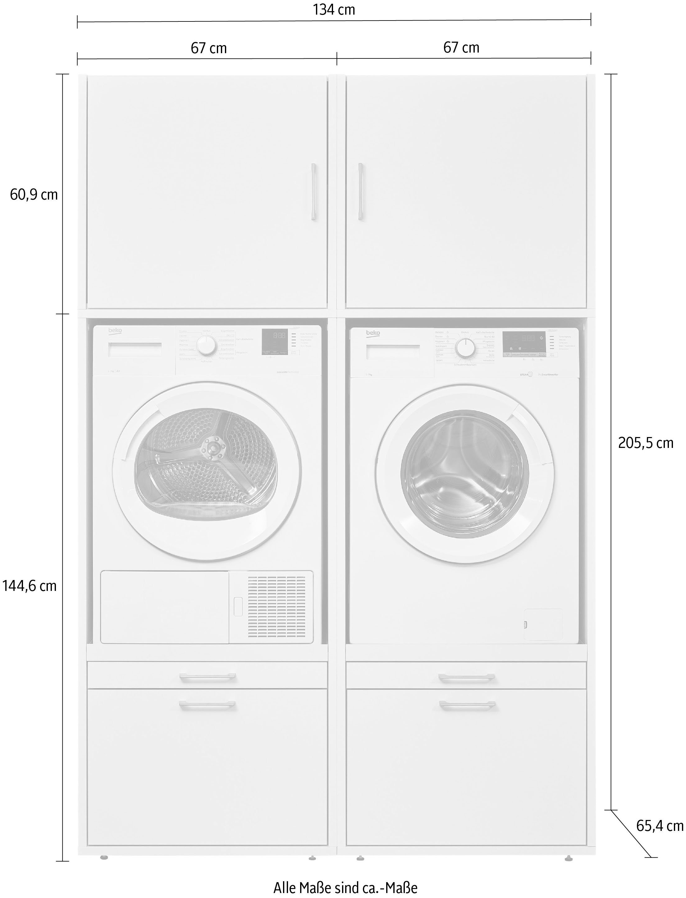 10, weiß (4-St) Schrank-Set WASHTOWER