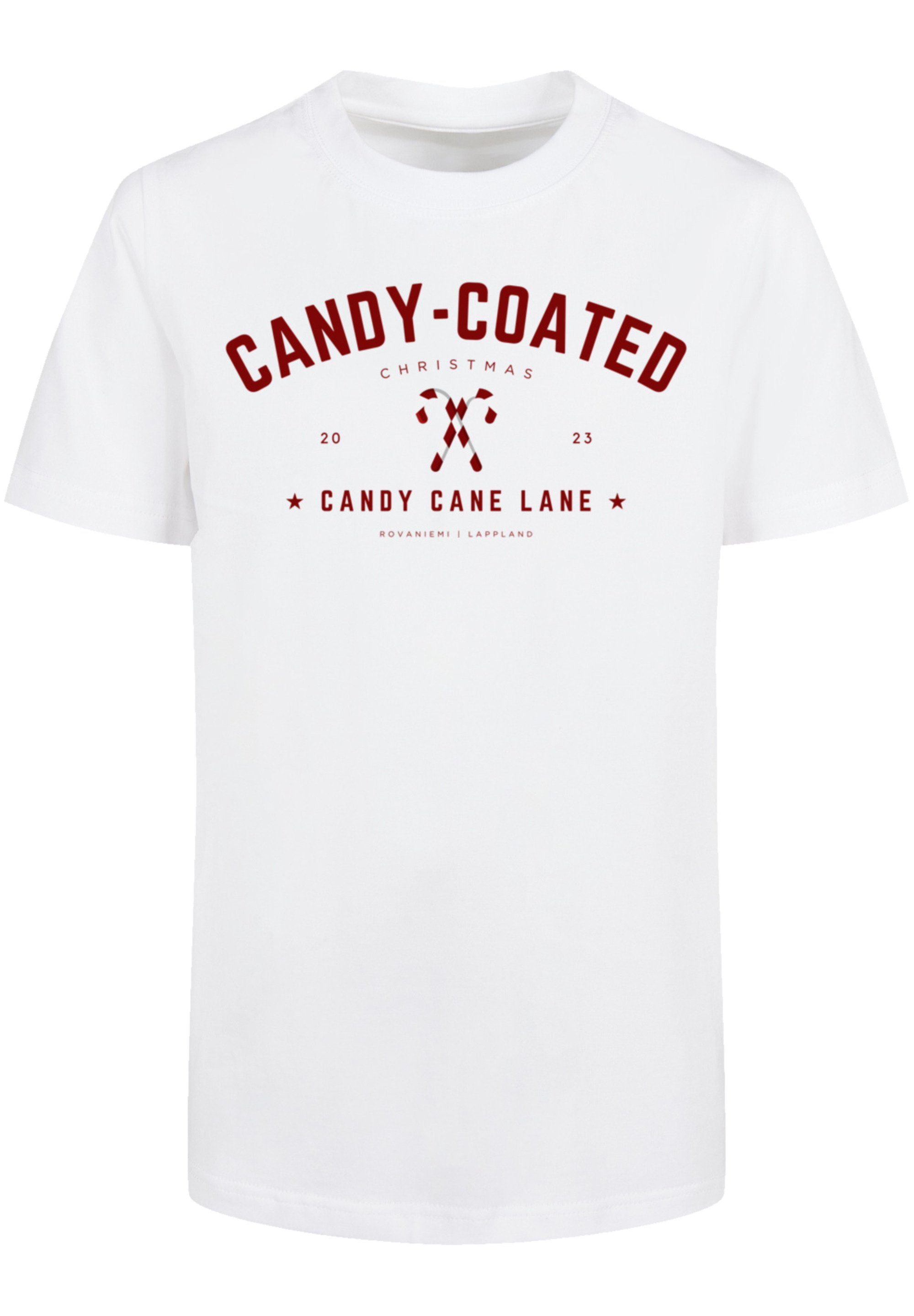 F4NT4STIC T-Shirt Weihnachten Candy Coated Christmas Weihnachten, Geschenk, Logo weiß