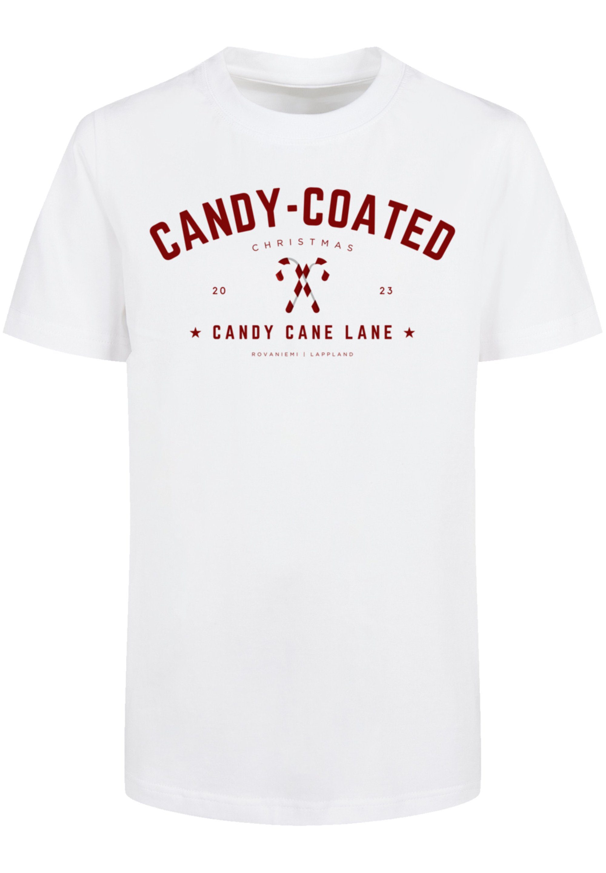 F4NT4STIC T-Shirt Weihnachten Candy Coated Christmas Weihnachten, Geschenk,  Logo, Regular Fit und mit gerippten Rundhalsausschnitt