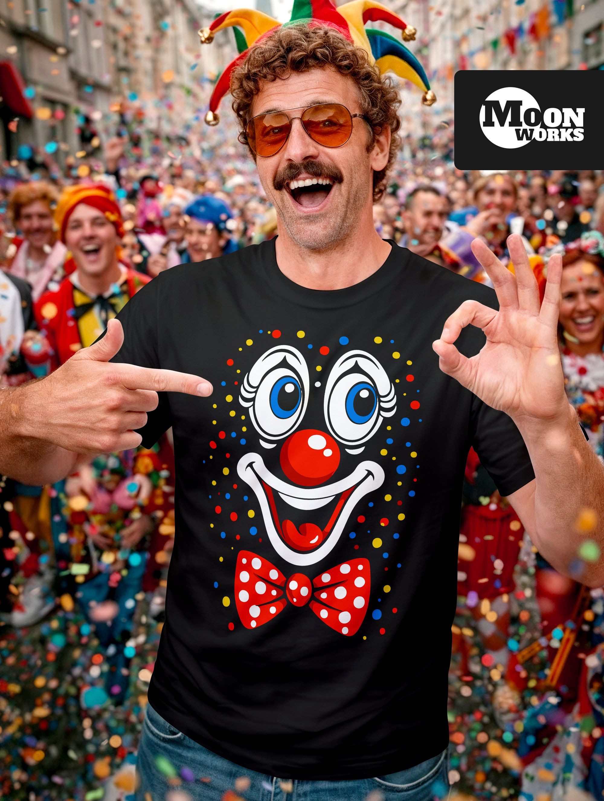 MoonWorks Print-Shirt Herren T-Shirt Fasching Karneval - Clowngesicht -Kost günstig online kaufen