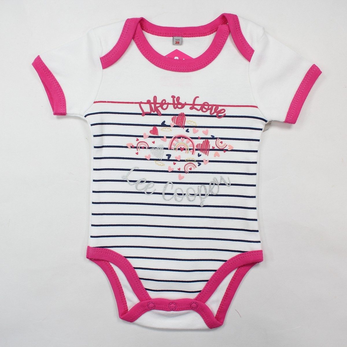 Lee Cooper Strampler Lee Cooper 2er Set Baby Kleinkind kurzarm Body Einteiler Gr. 56 bis 92, Baumwolle