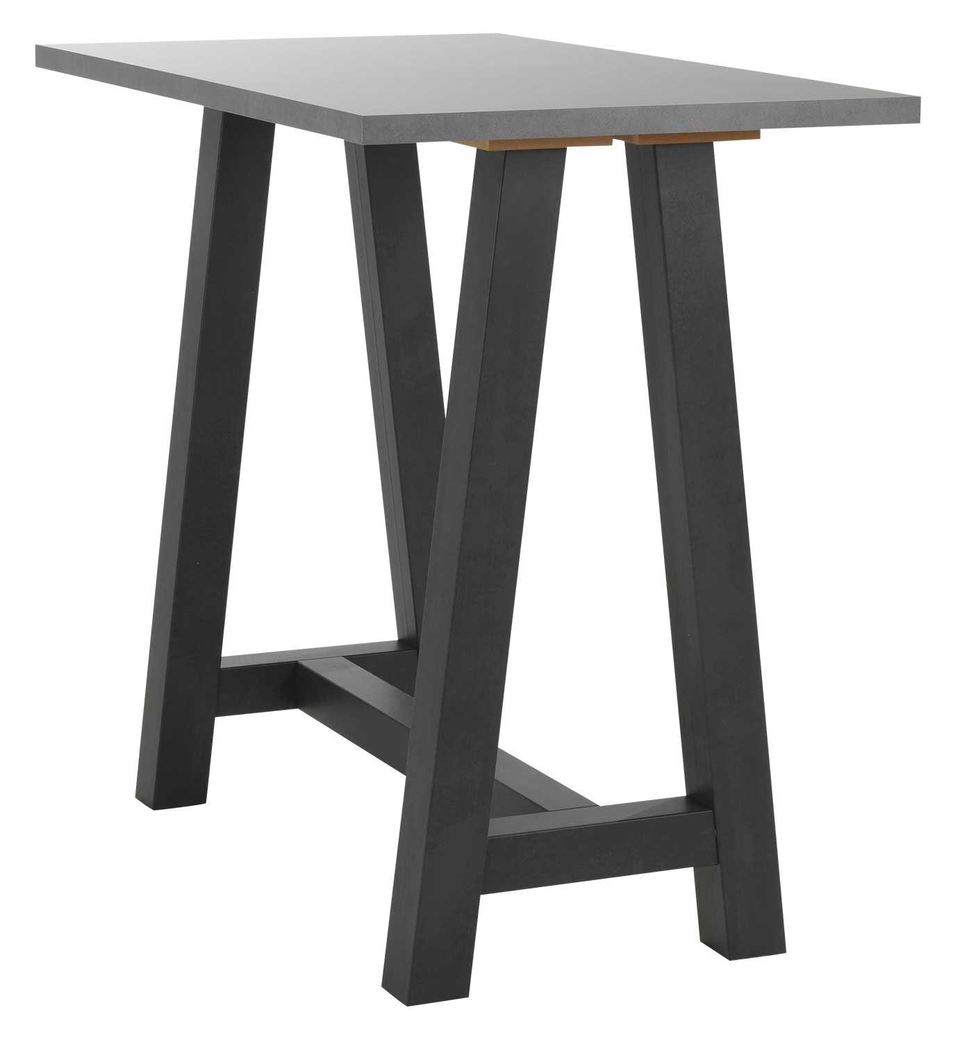 Mäusbacher Bartisch SYSTEM, 120 x 70 cm, Graphit Dekor, Schwarzstahl Dekor