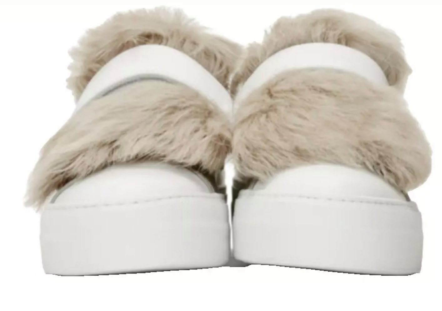 MONCLER Trimmed Slip-On Trainers mit Lammfellbesatz Sneaker breiten Sohle und plüschigen Lammfellbesatzes