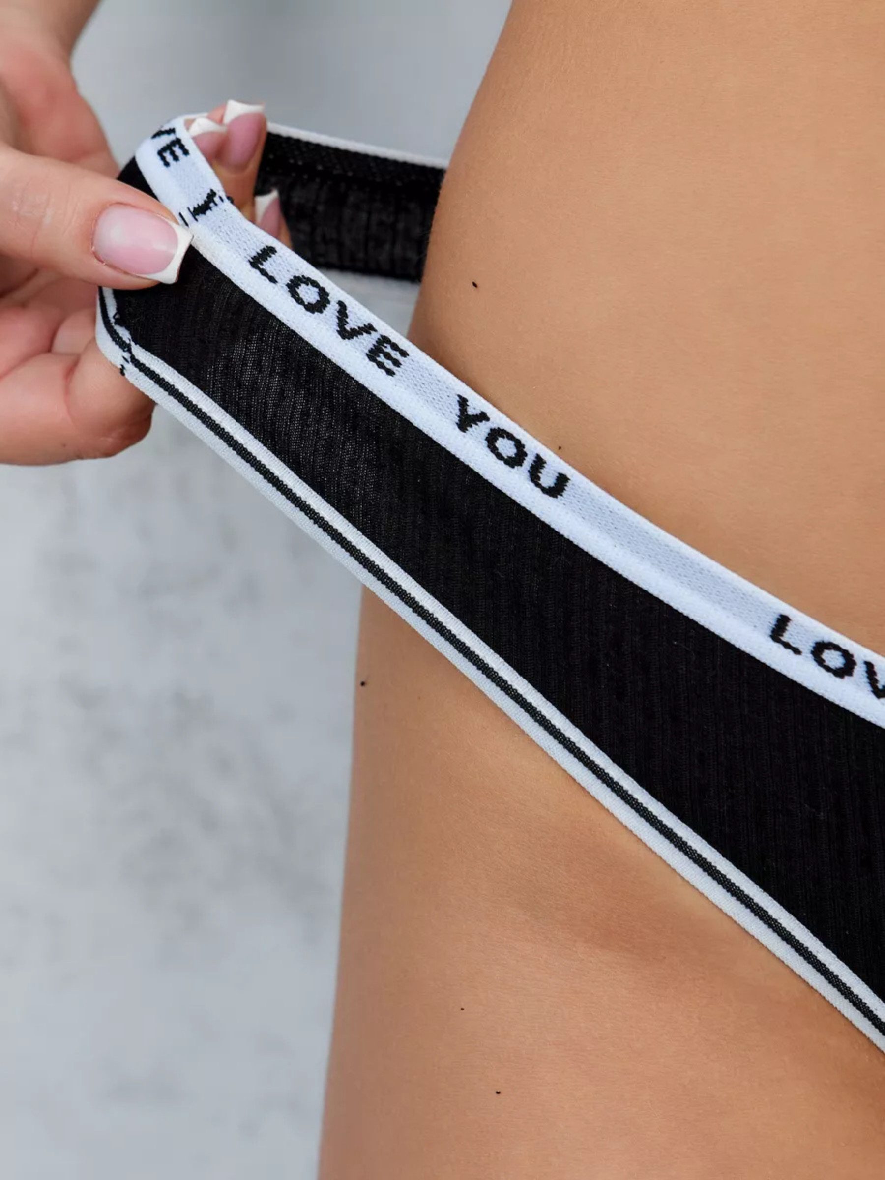 Elegant Love Tangaslip Bequeme Dessous mit niedriger Taille, Brasilien Slip (Set, 6-St., 6er-Pack Baumwoll-Panties) V-Strings, Höschen Lingerie für Damen, Unterwäsche, Unterhosen