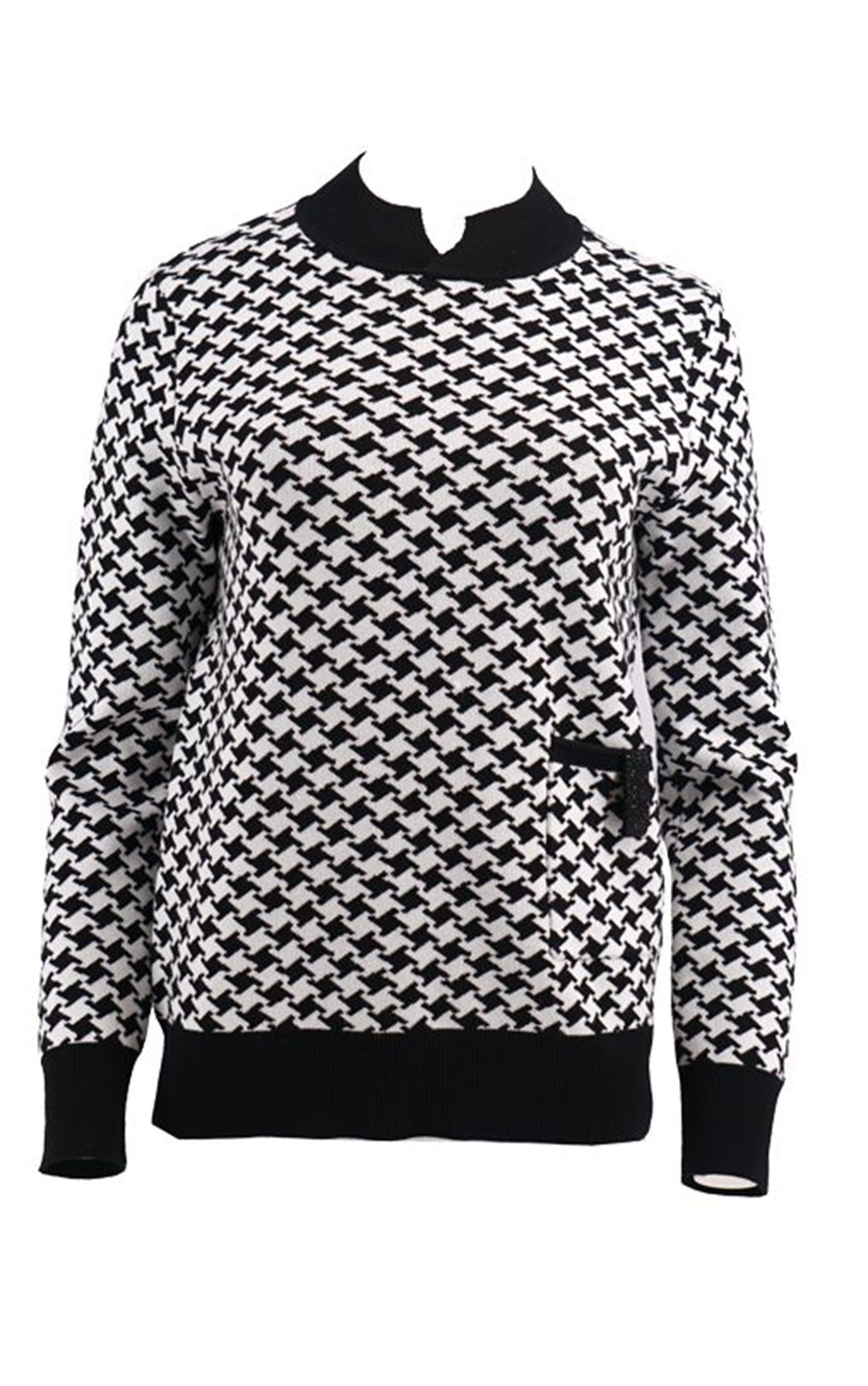 Passioni Strickpullover mit Hahnentritt-Muster günstig online kaufen