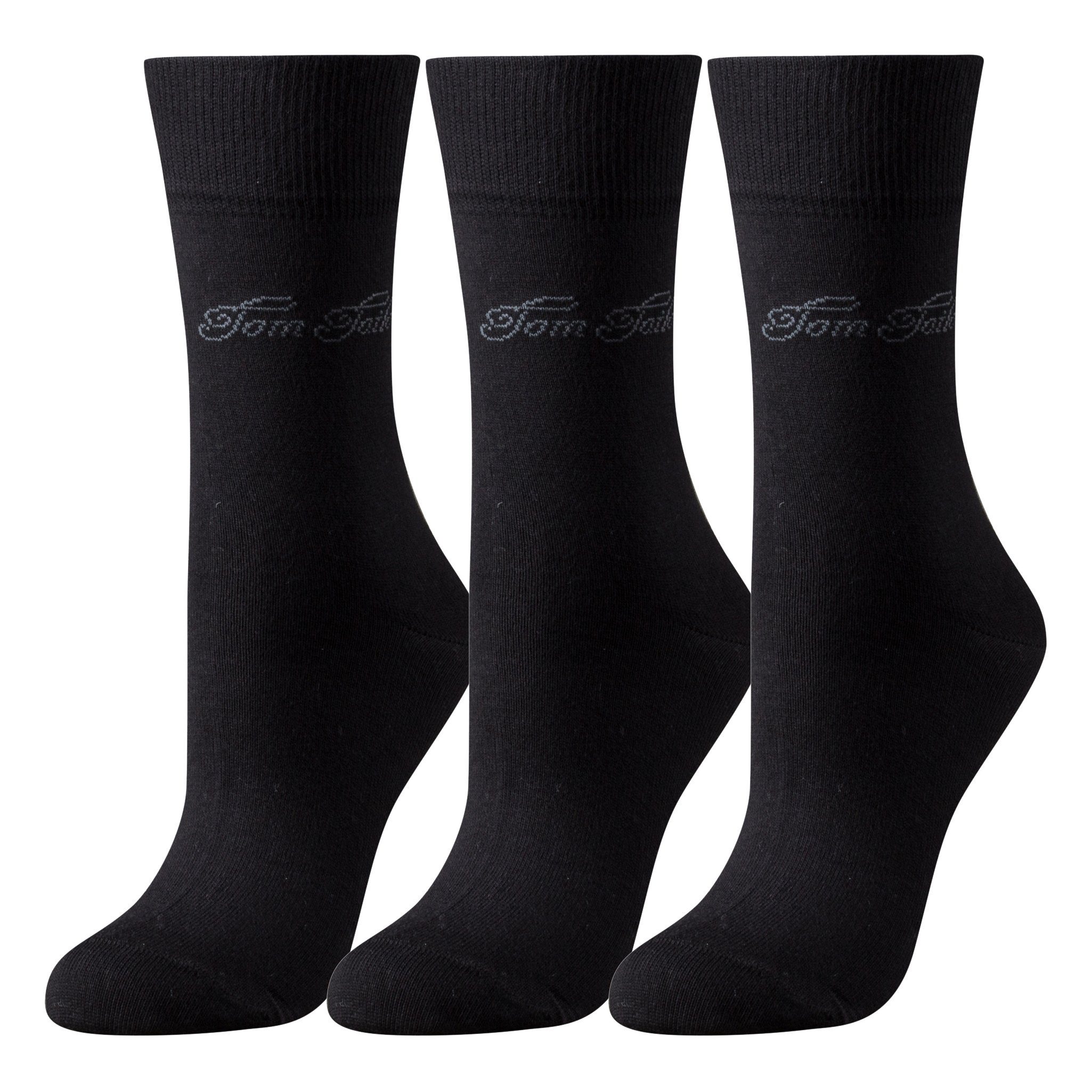 TOM TAILOR Шкарпетки 9703610042 Tom Tailor 3er Pack Basic Women Socks 9703 610 black schwarz Doppelpack Strümpfe Шкарпетки