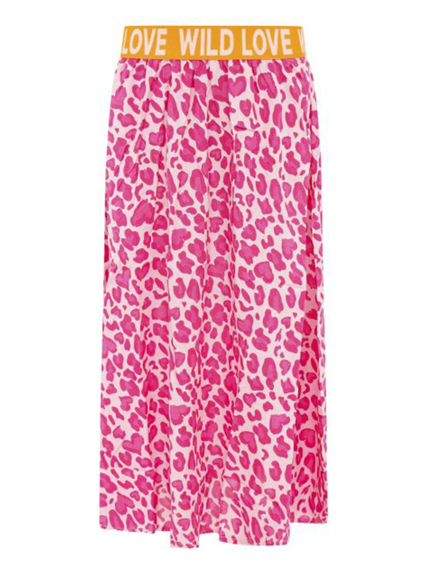 Zwillingsherz Maxirock "Leo Herzen" Animal-Muster, knöchellang, Gummizug, leicht