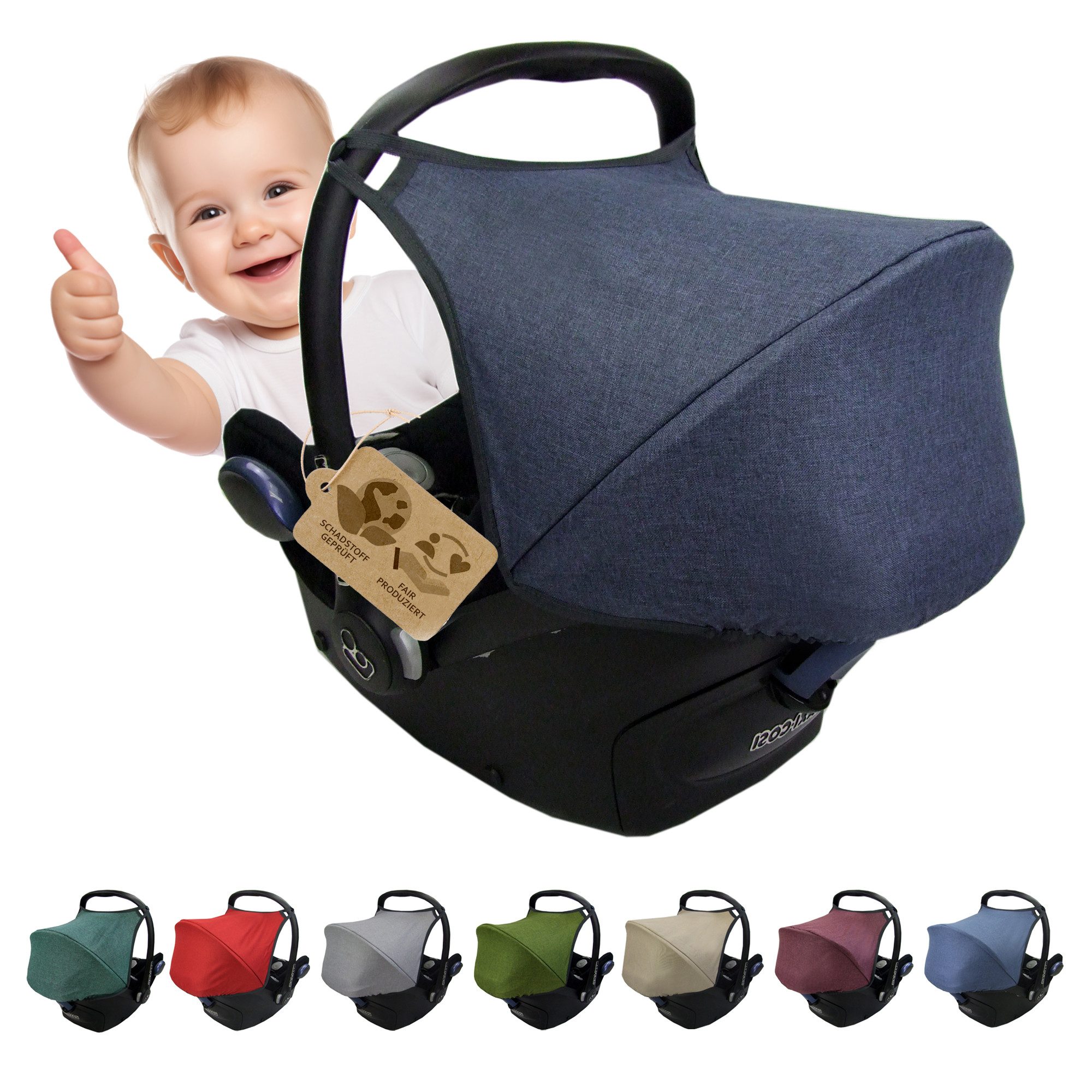 BambiniWelt by Rafael K. Babyschale Sonnenverdeck für Babyschale kompatibel mit Maxi Cosi Cabrio-Fix + GP, ab: 0+, bis: 14 Monate
