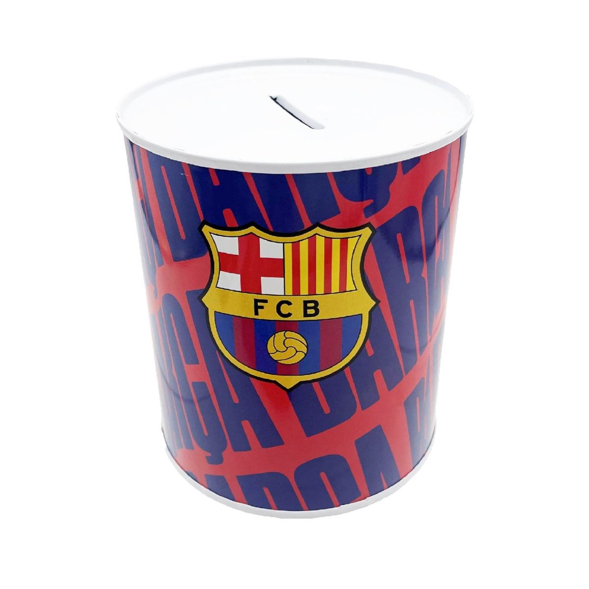 FC Barcelona Spardose 12 × 10 × 10 cm Metall zylindrisch mit Schlitz für Münzen und Scheine, (1-tlg)