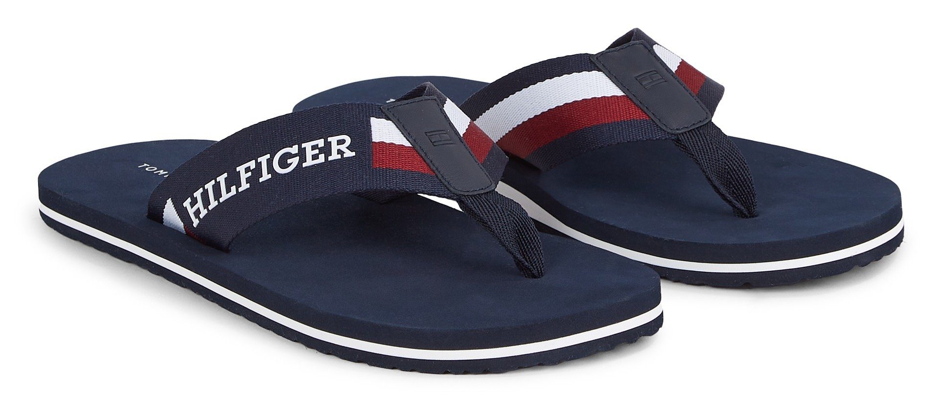 CORPORATE SANDAL MONOTYPE Tommy Zehentrenner mit BEACH Kontrast-Logoschriftzug Hilfiger