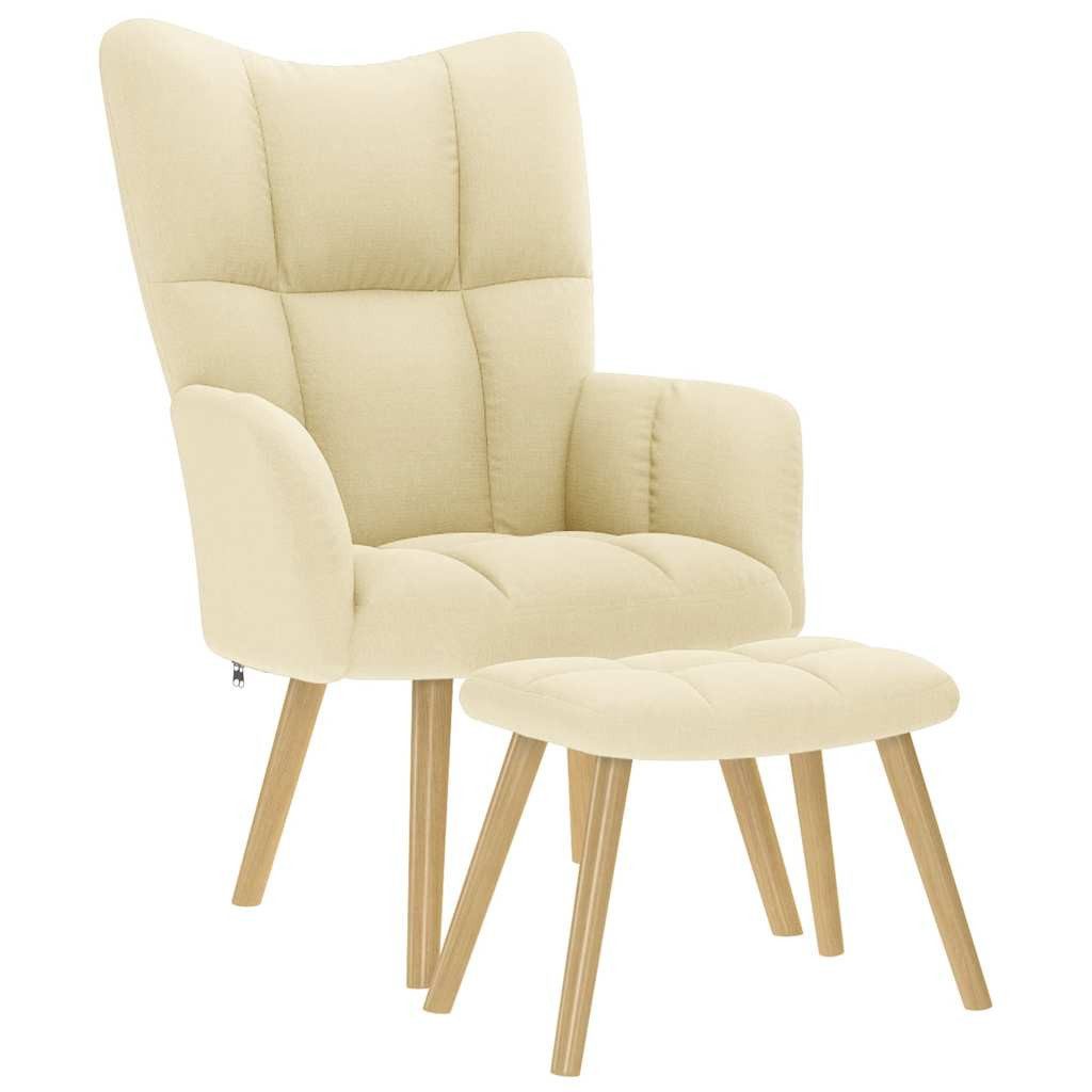 vidaXL Sessel Relaxsessel mit Hocker Creme günstig online kaufen