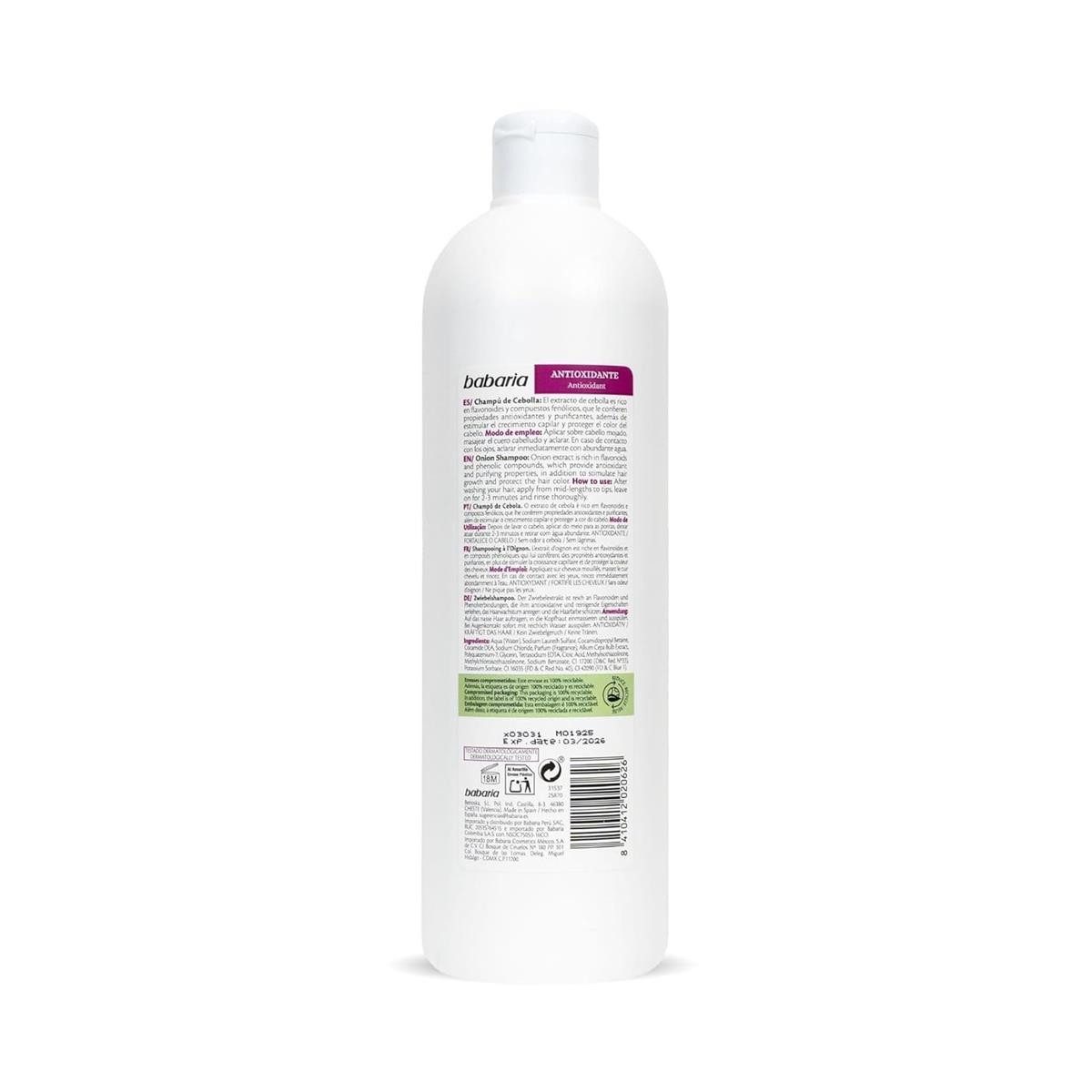 babaria Haarshampoo Babaria Zwiebelshampoo Cebolla Onion, 600+100 ml, flüssiges Shampoo
